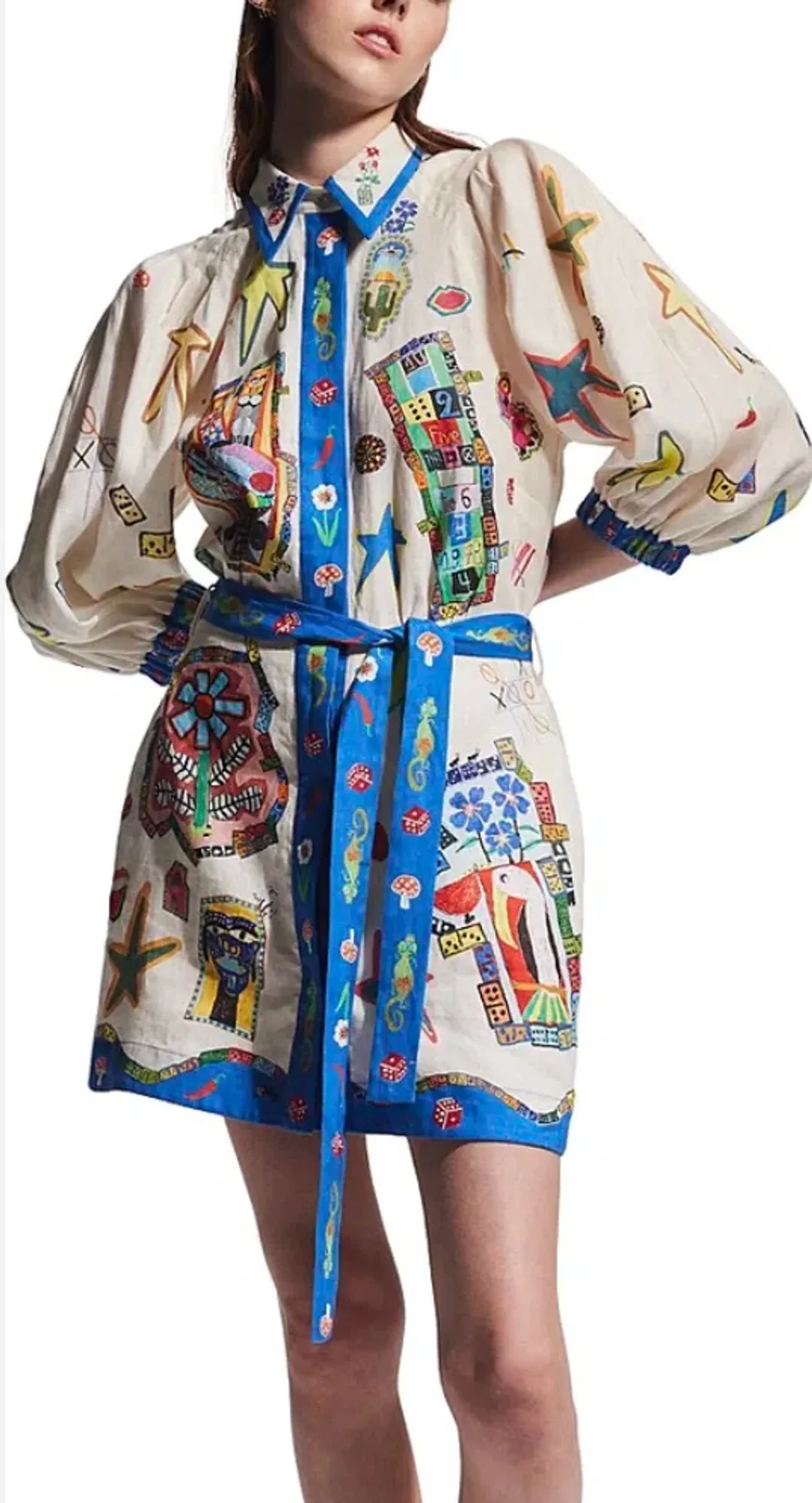 Alémais  Players Mini Dress Print Size 10 for rent on The Volte - main image