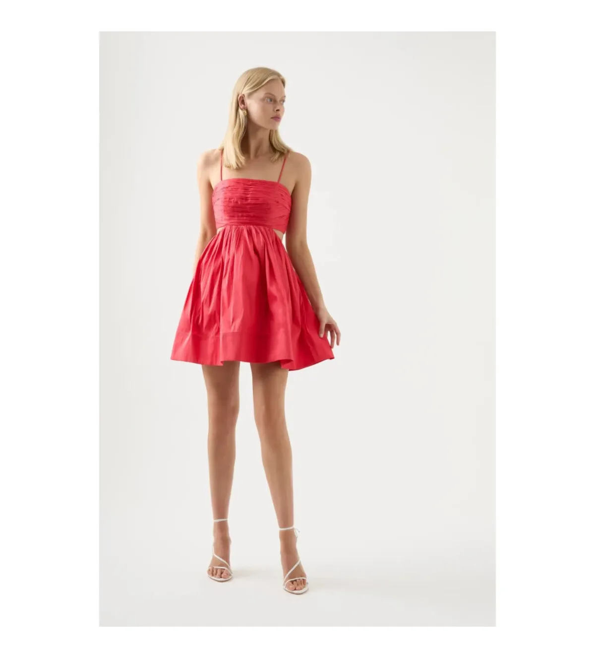 AJE Liza Ruched Baby Doll Dress Pink Size 10  - Image 1