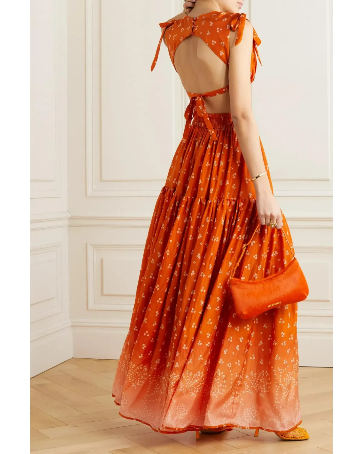 Hannah Artwear Amelie Printed Maxi Dress Orange Size AU 10 - Image 3