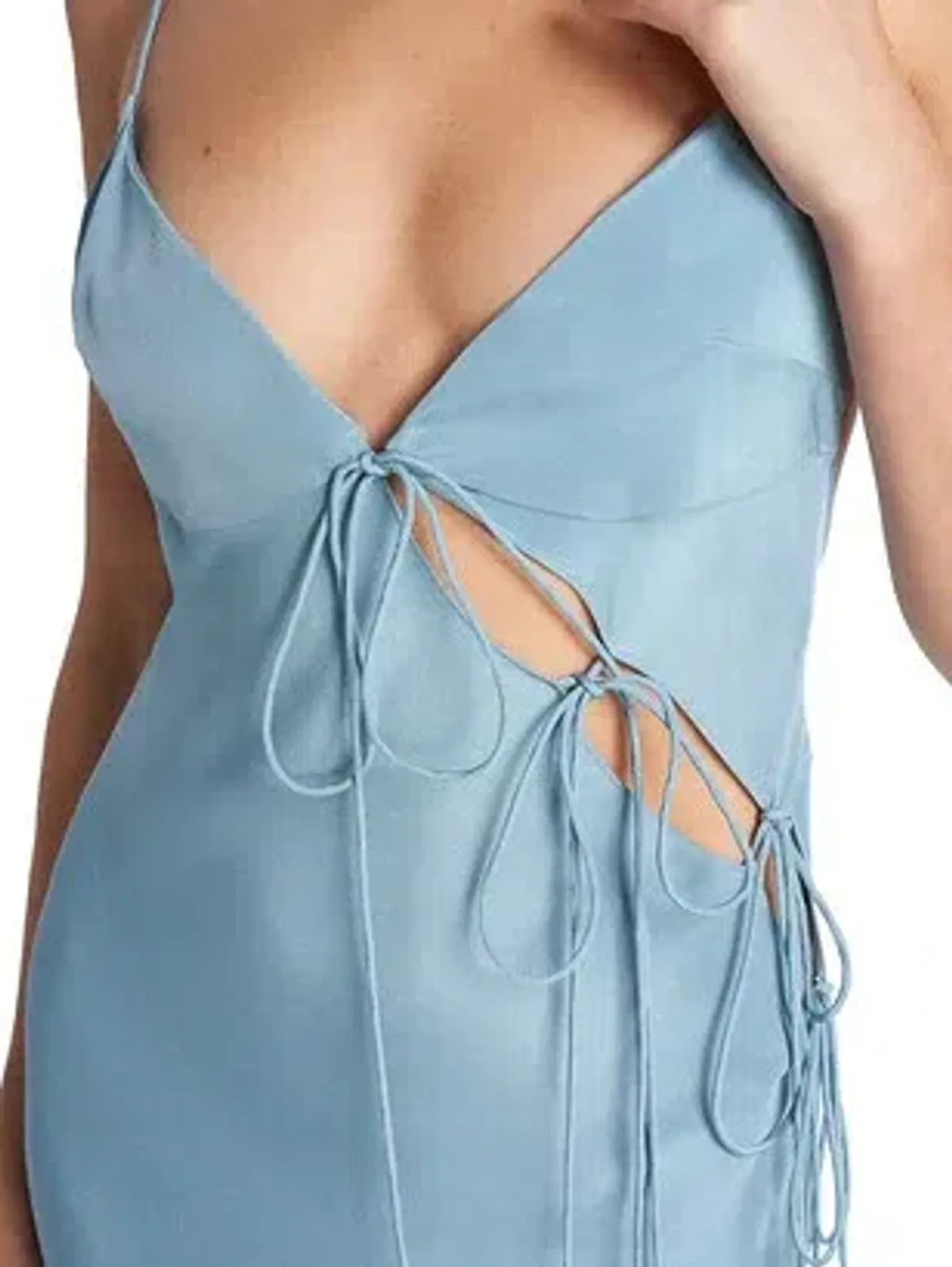 Christopher Esber Slope Silk Tie Dress Blue Size AU 10  - Image 7