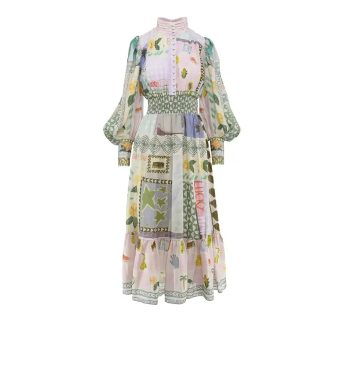 Alemais Emma Gale Shirt Dress Multi Print Size 8  - Image 3