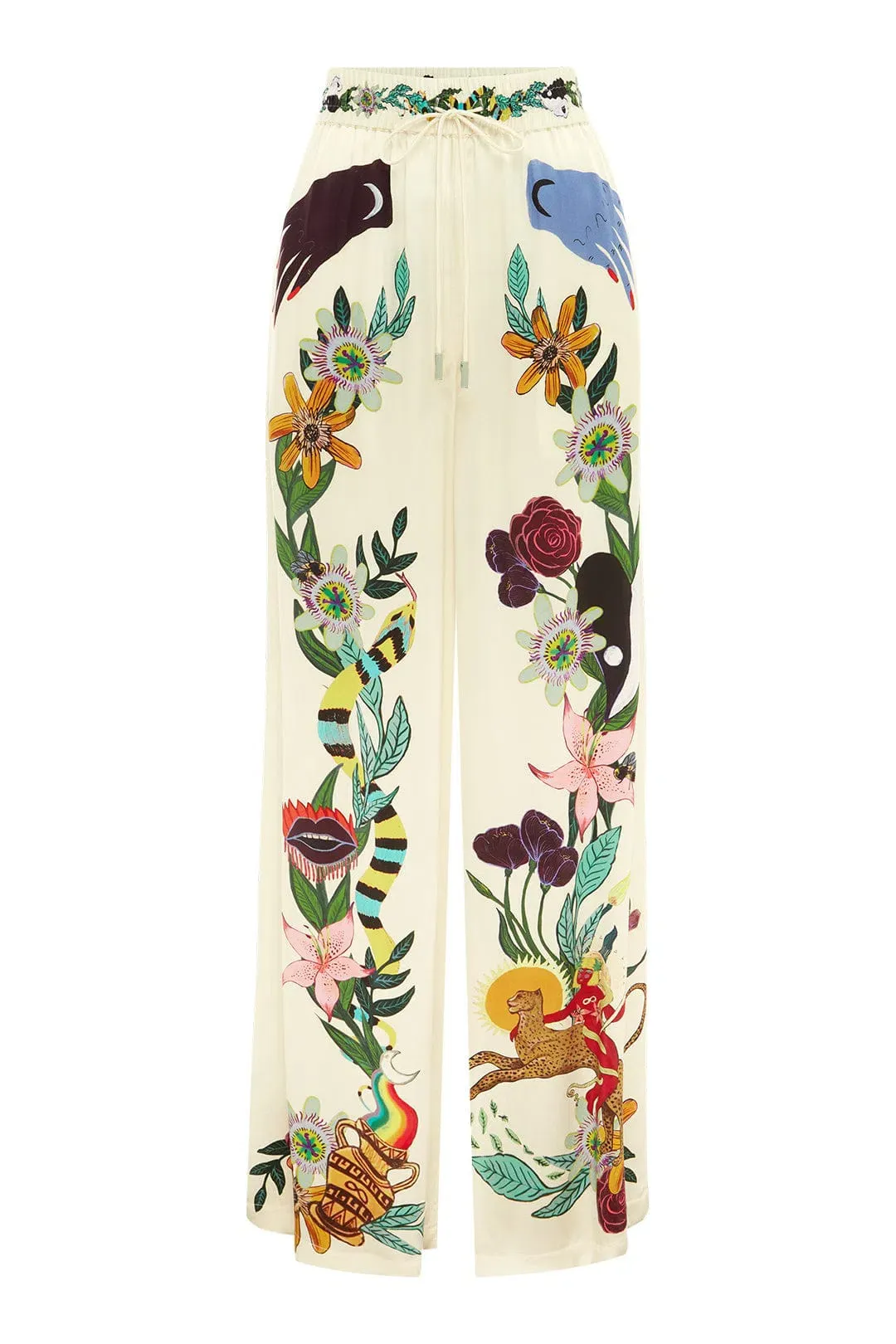 Alemais Meagan Oversized Silk Shirt & Pants Set Print Size 8  for rent on The Volte - main image