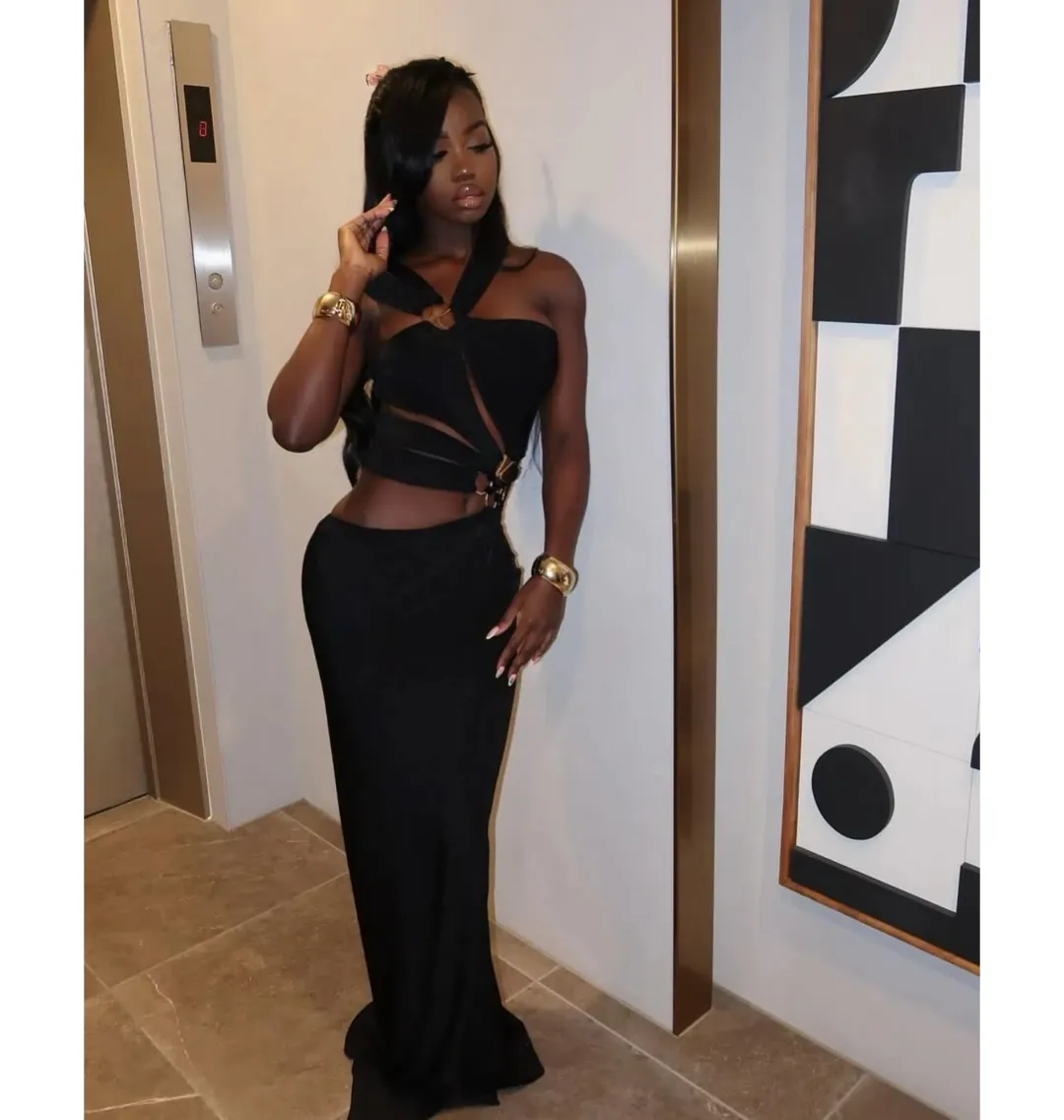 Khanums Kiyren Dress Black Size AU 6 for rent on The Volte - main image