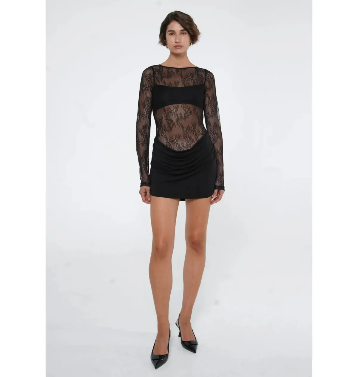 Benni Yana Lace Mini Dress Black Size S / AU 8 - Image 1