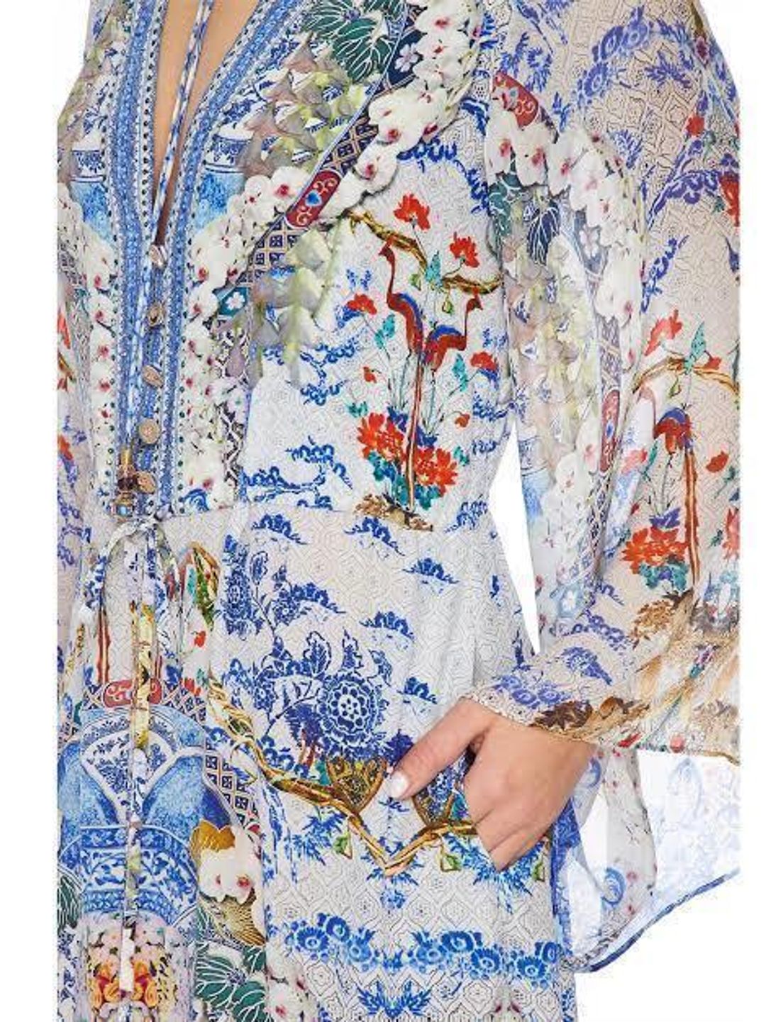 Camilla Geisha gateways drawstring button up dress size 14 for rent on The Volte - main image