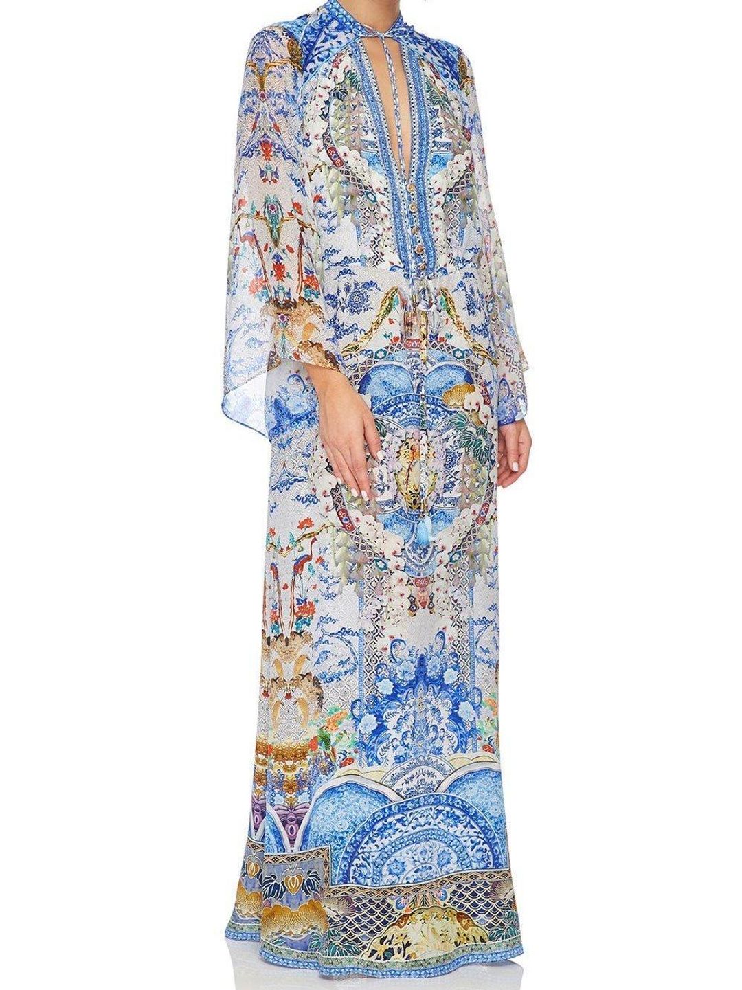 Camilla Geisha gateways drawstring button up dress size 14 for rent on The Volte - main image