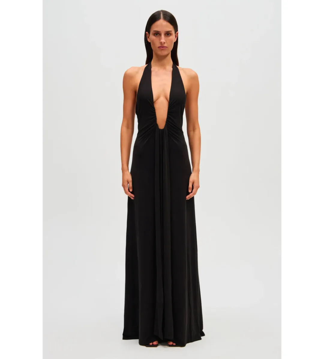 Misha Jennifer Cupro Maxi Dress Black Size 8  for rent on The Volte - main image