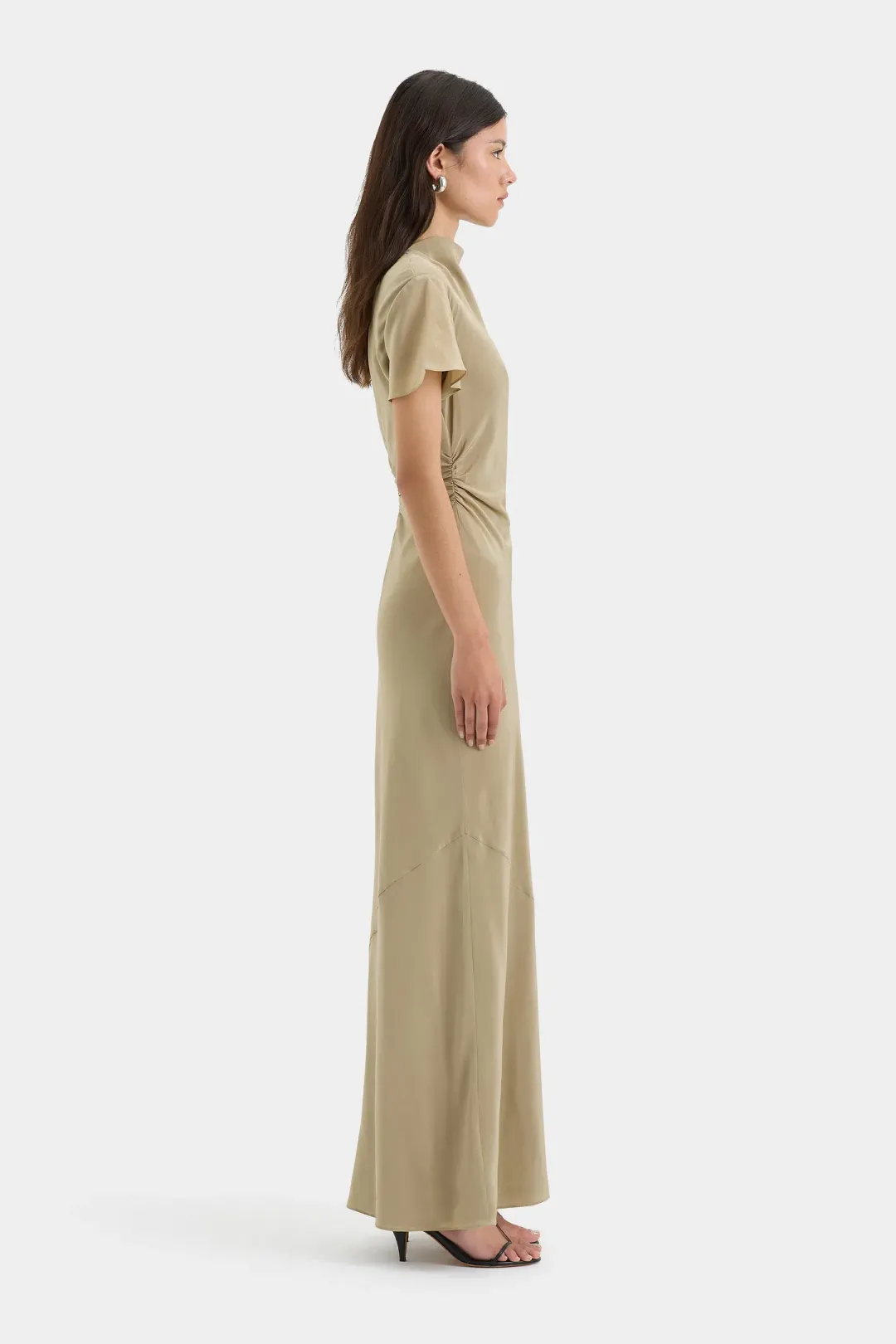Sir the Label Seameadow Bias Dress Olive Size 1/Au 8 for rent on The Volte - main image