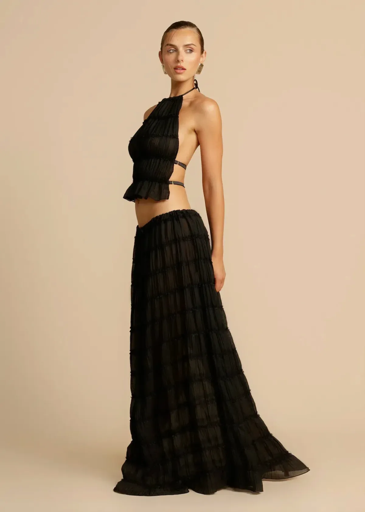 Arcina Ori Juliette Halter Top & Maxi Skirt Set Black Size S / AU 6-8 - Image 11