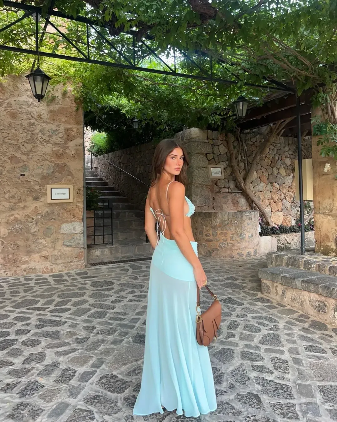 Natalie Rolt Dahlia Dress Baby Blue Size 1 / AU 8 for rent on The Volte - main image