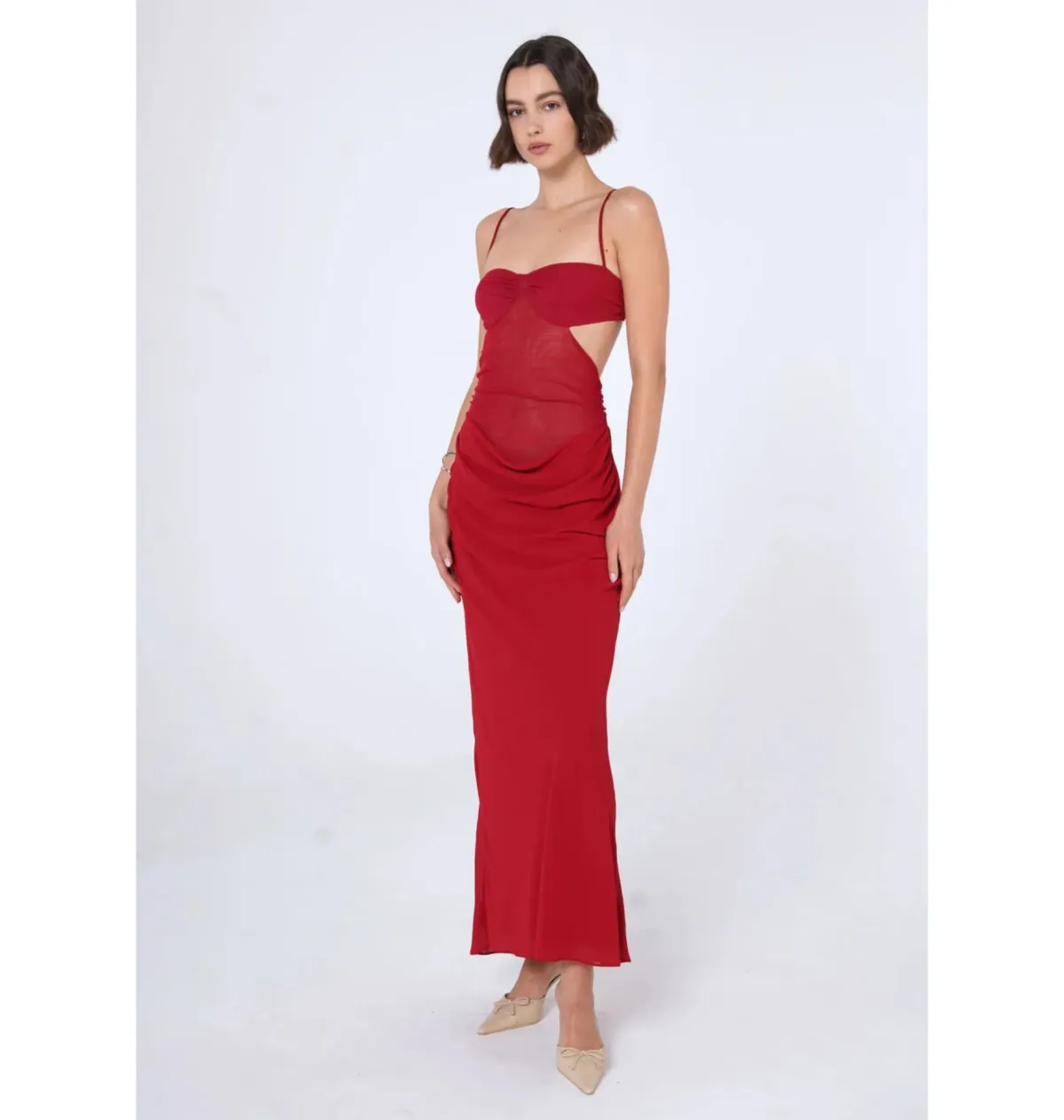 Benni Noah Maxi Dress in Cherry Size AU 14 - Image 1