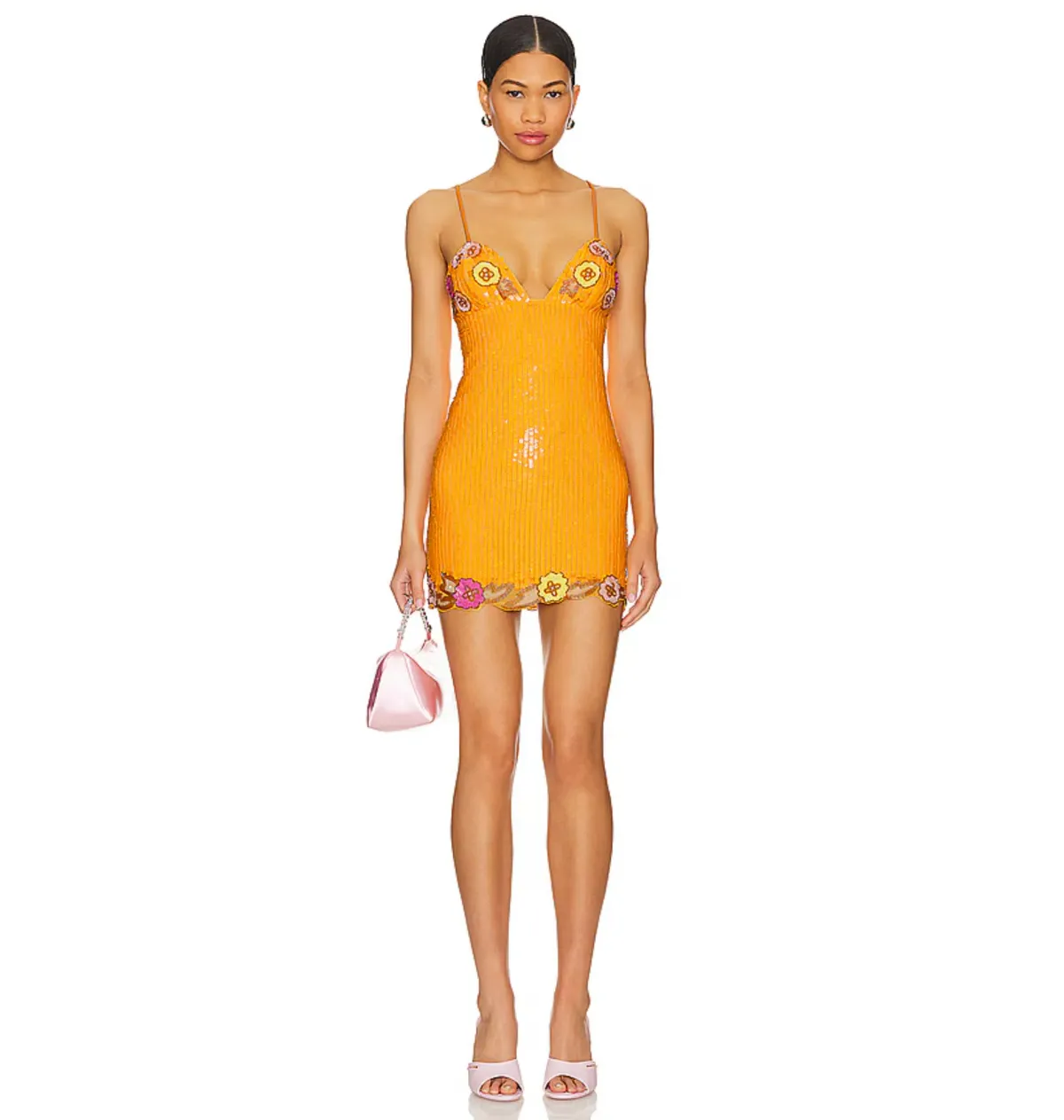 Majorelle Cal Embellished Mini Dress in Sherbert Orange Size S / AU 8 - Image 1