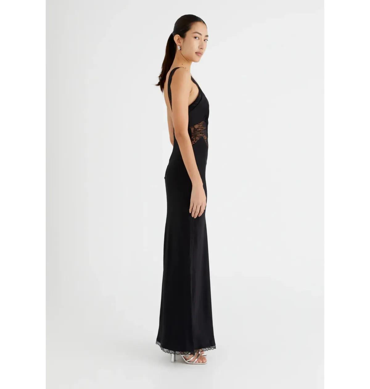 Benni Robbie Satin Slip Dress Black Size AU 14  - Image 4