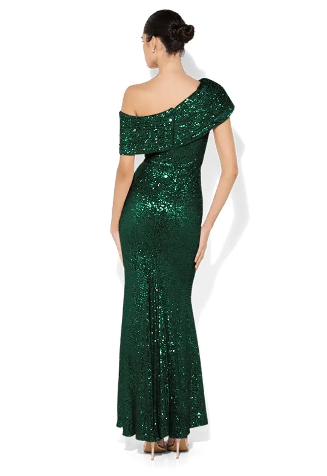 Montique Grace Sequin Gown Emerald Size 10 for rent on The Volte - main image