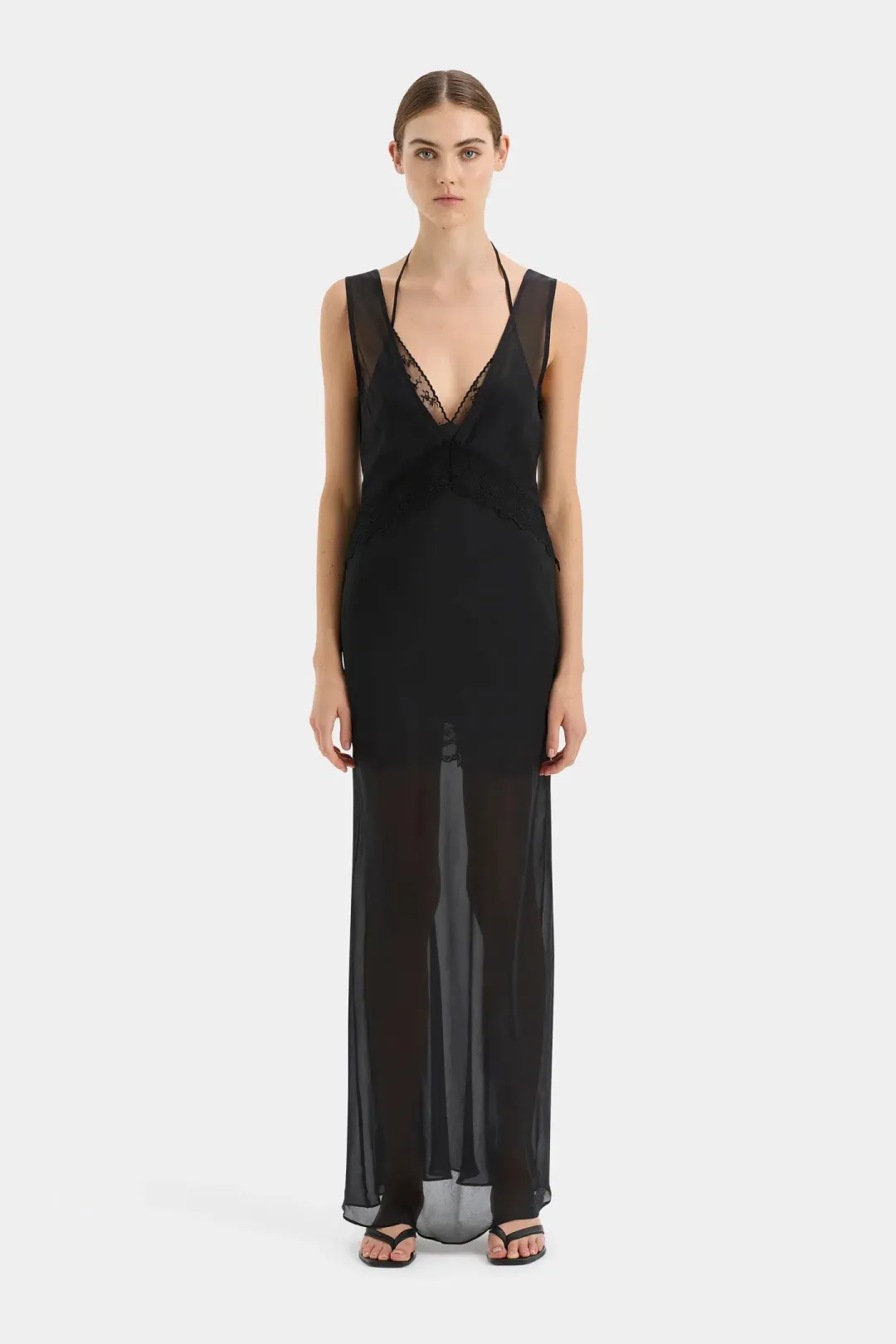 Sir the Label Avellino Lace Layered Dress Black Size 0 / AU 6 for rent on The Volte - main image