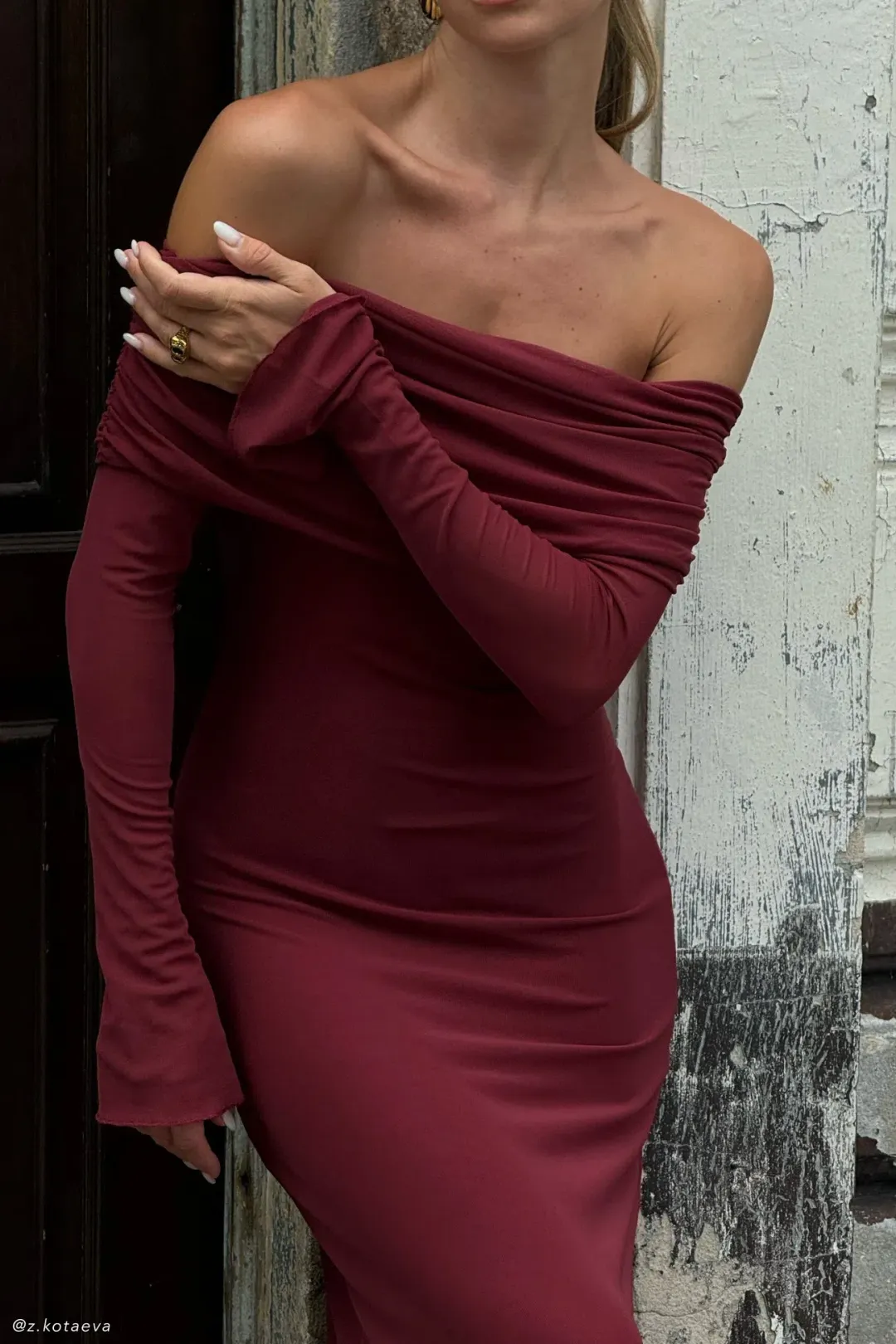 Meshki Josie Maxi Dress  Wine  Size XS/Au  for rent on The Volte - main image