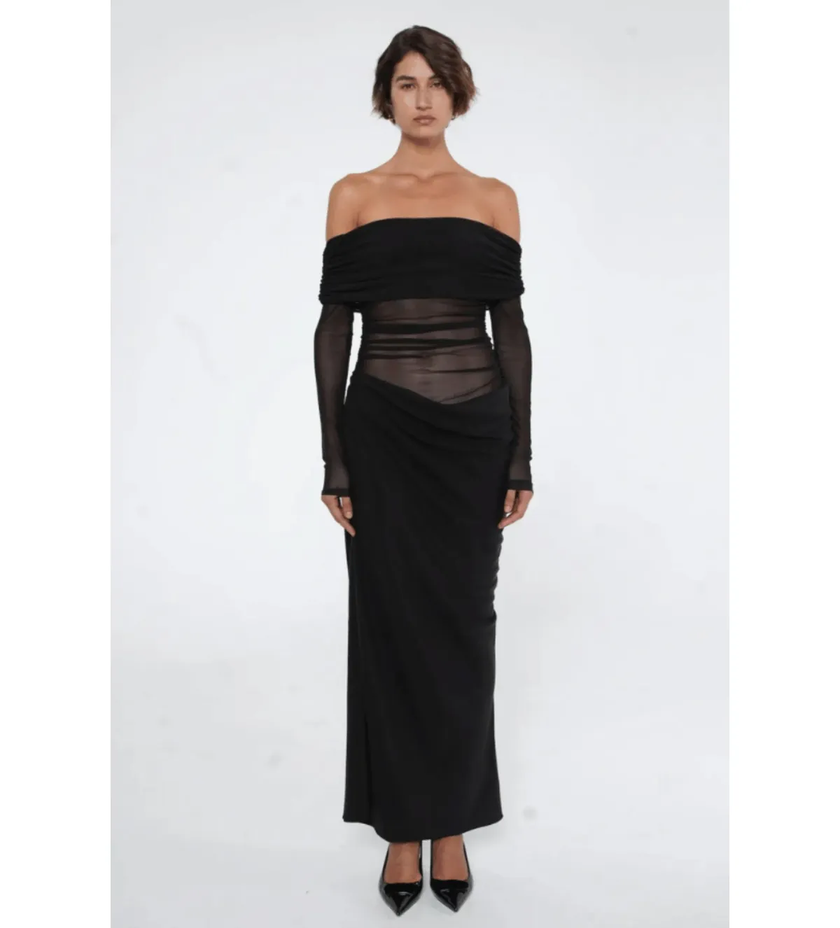 Benni Yasmin Off Shoulder Maxi Dress Black Size 8 - Image 2