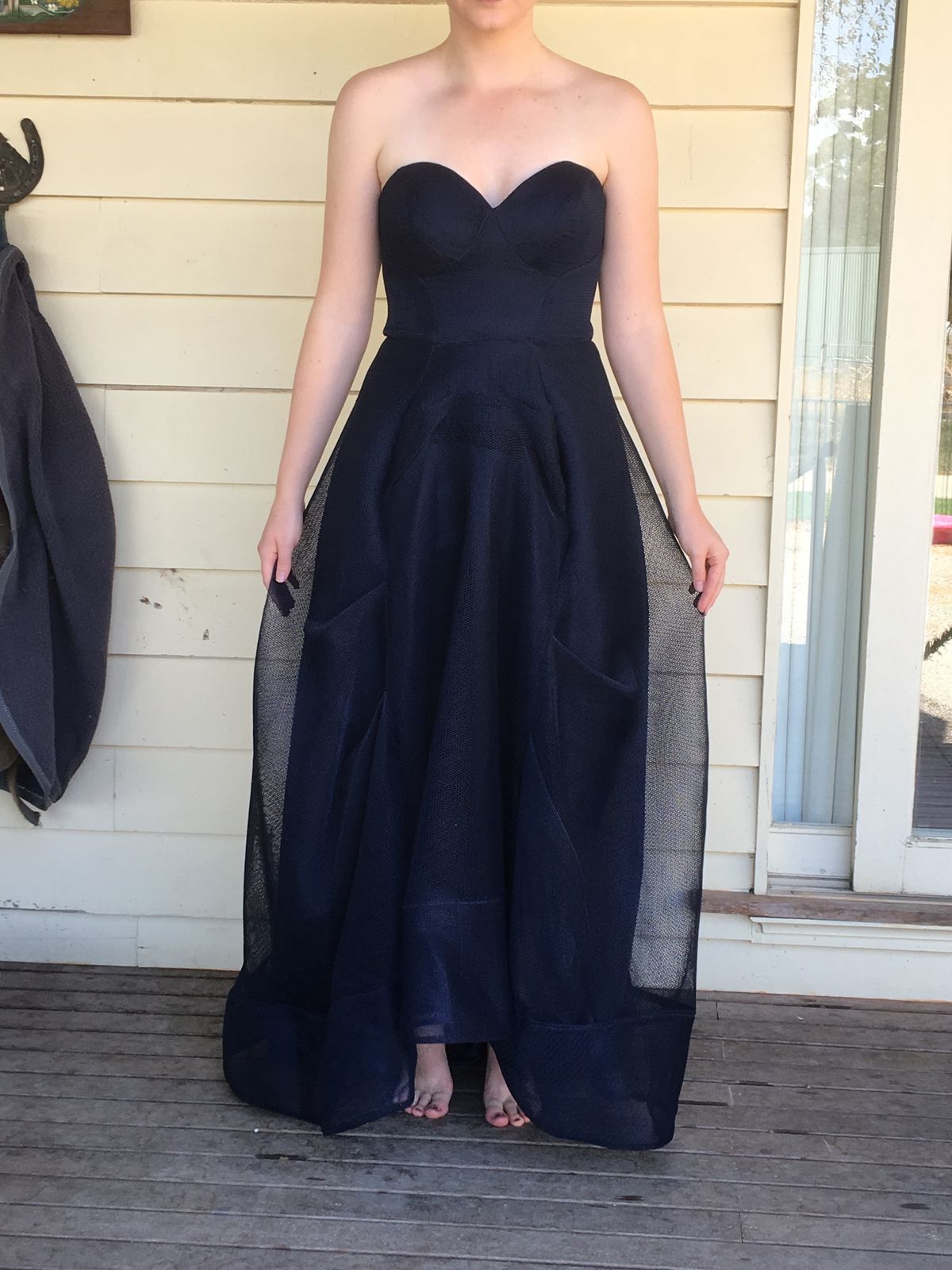 Bariano Strapless Navy Gown Size 8 - Image 1