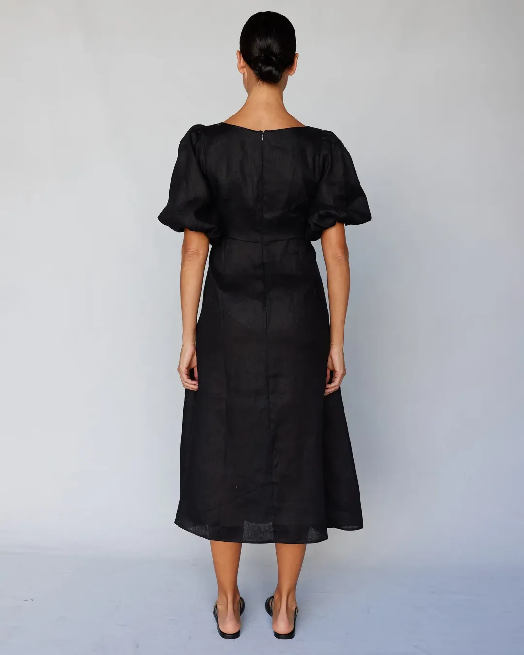 Amelius Romilly Linen Dress Balck Size 12  for rent on The Volte - main image