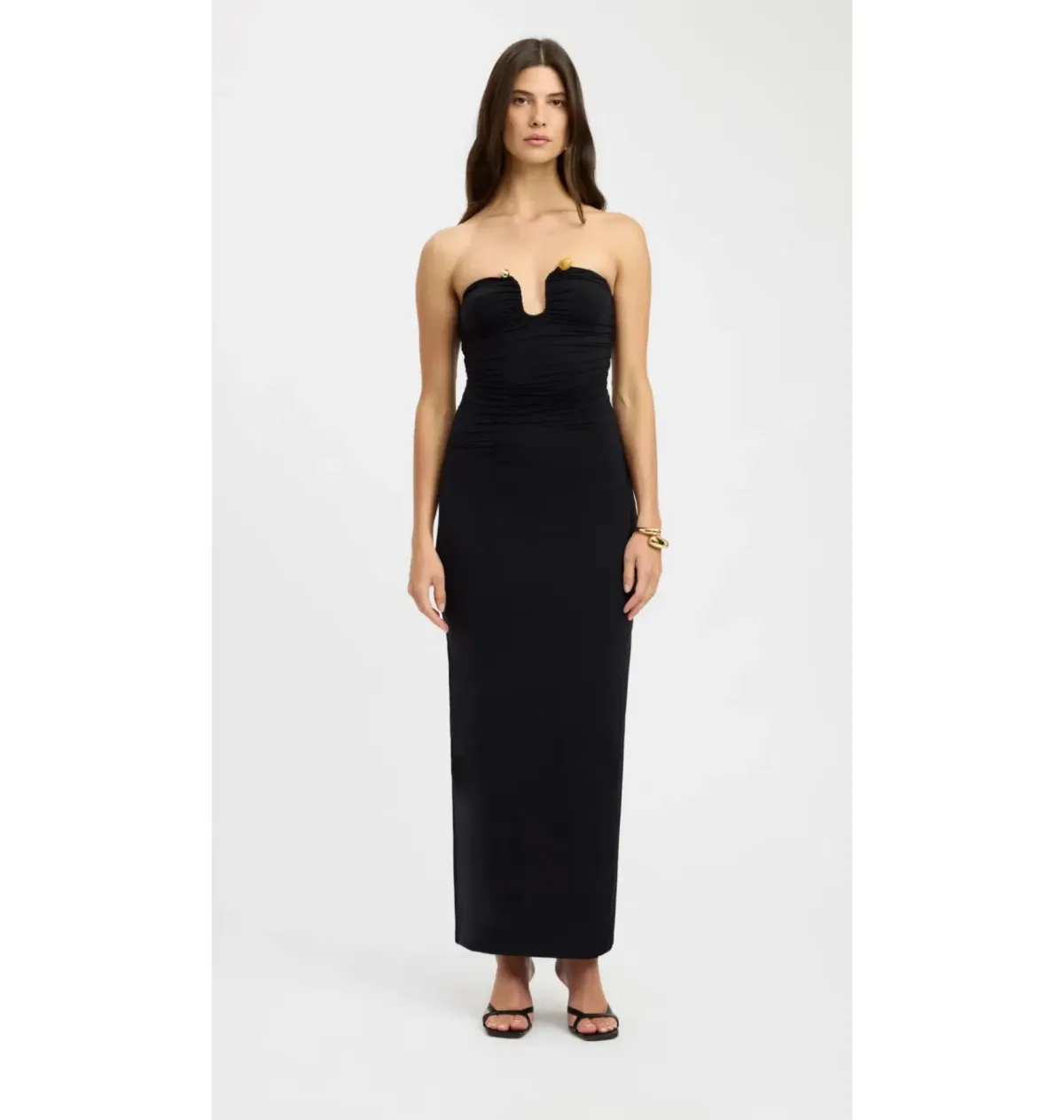 Kookai Tayla Trim Maxi Dress Black Size AU 8 - Image 1