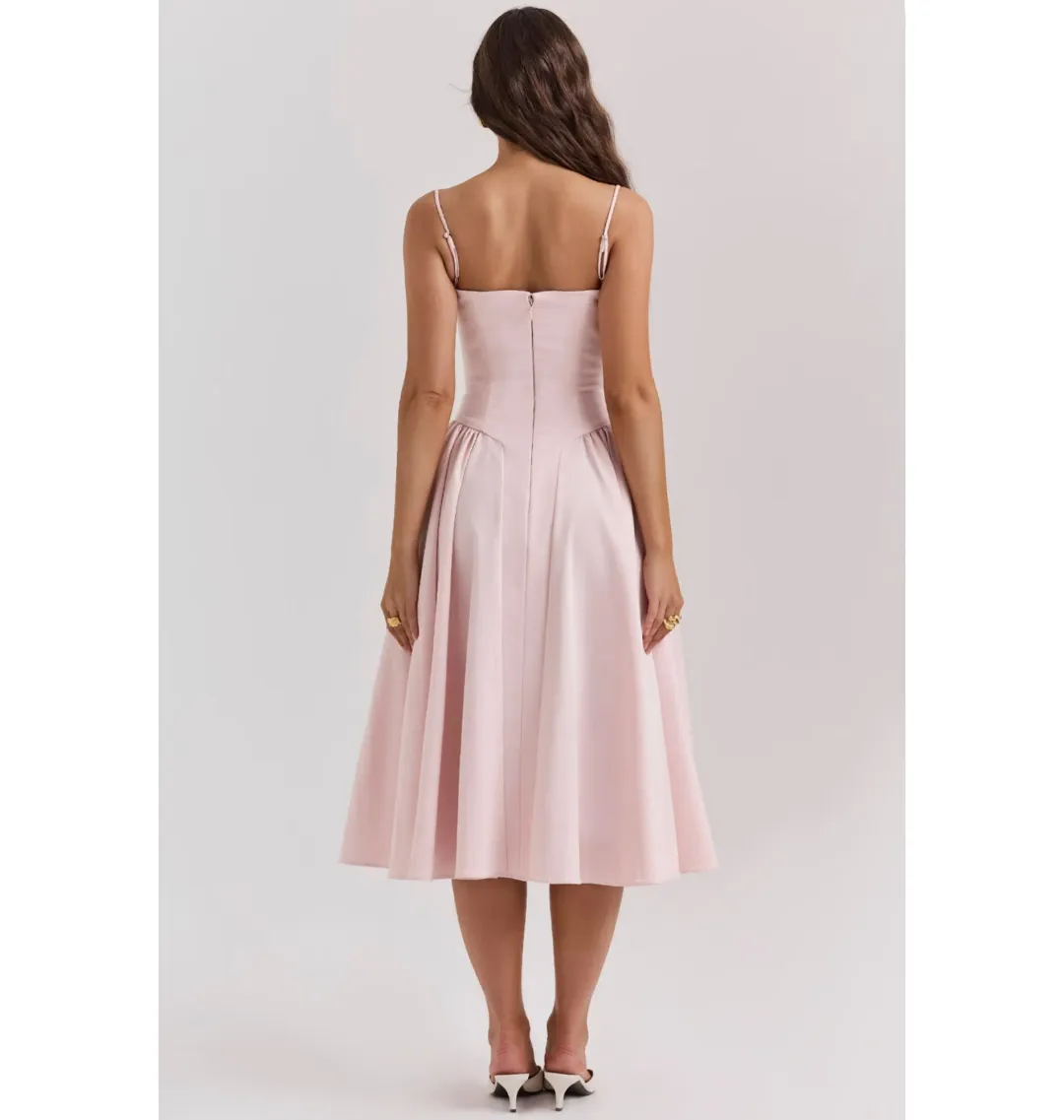 House Of CB Samaria Corset Midi Dress Ballerina Pink Size XS / AU 6 for rent on The Volte - main image