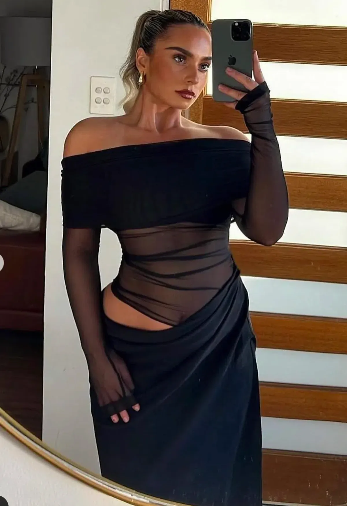 Benni Yasmin Off Shoulder Dress Black Size 12 - Image 10