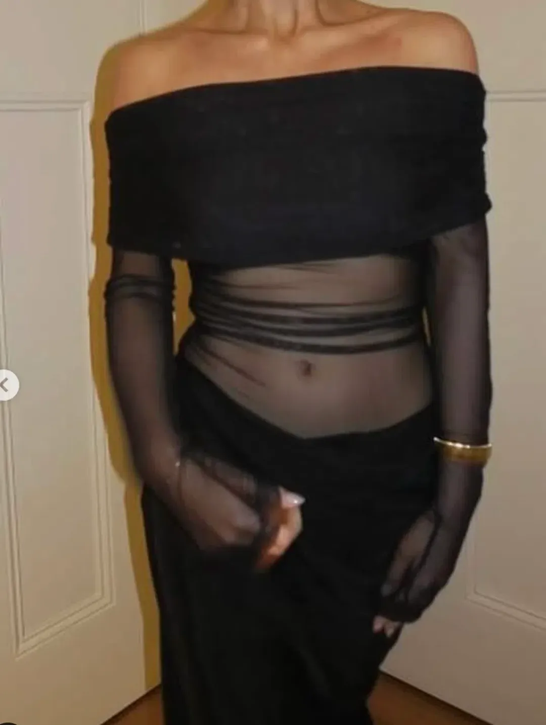 Benni Yasmin Off Shoulder Maxi Dress Black Size 6 for rent on The Volte - main image