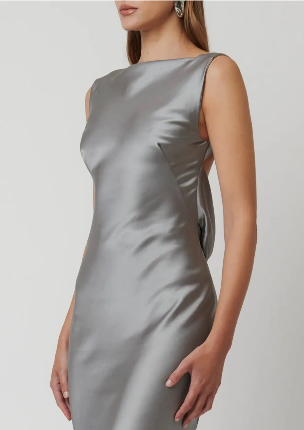 Effie Kats Karolina Gown Platinum Size 10 - Image 2