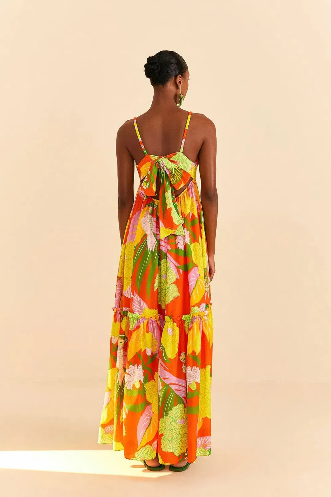 Farm Rio  Neon Floral Maxi Dress Multi Size 12 for rent on The Volte - main image