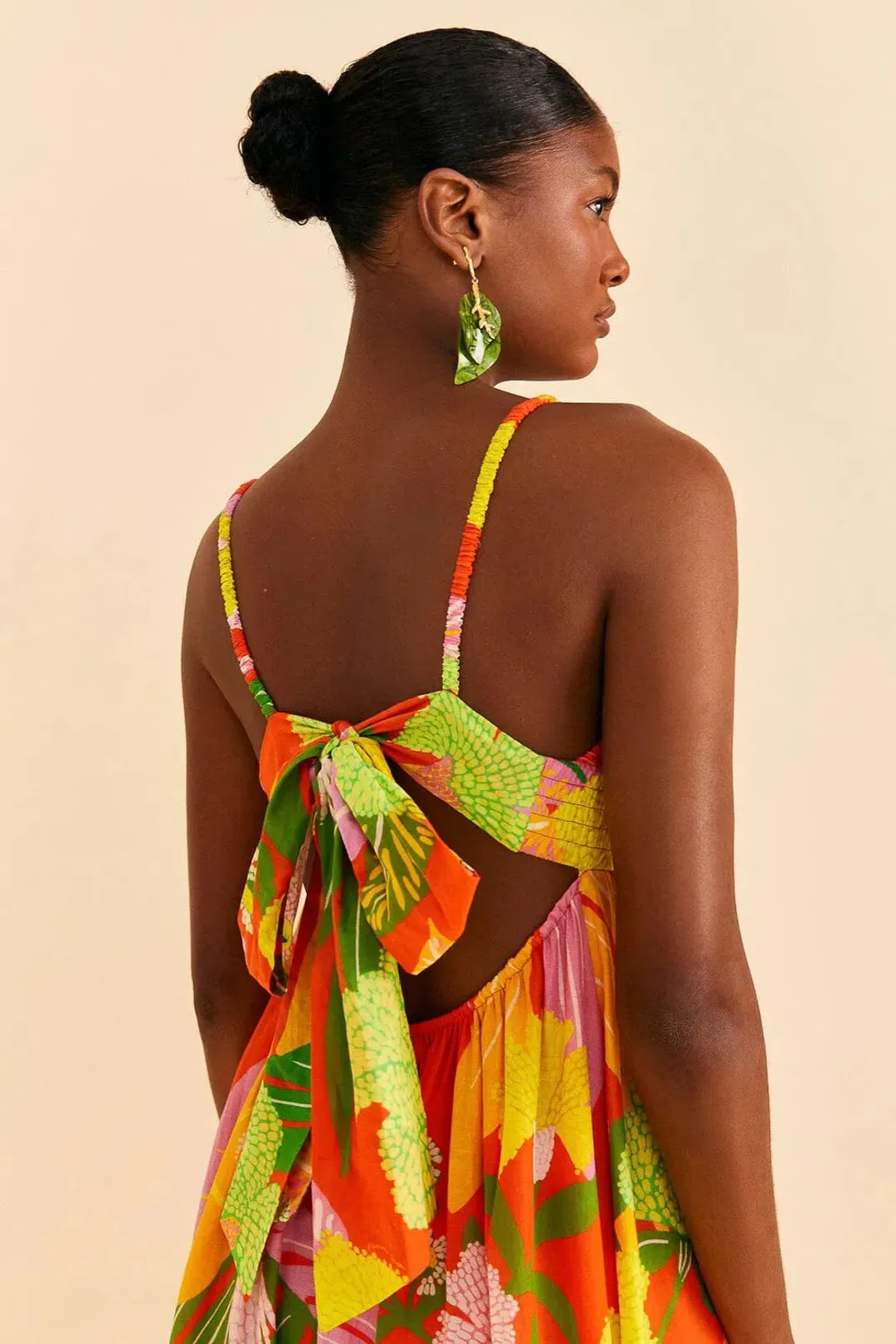 Farm Rio  Neon Floral Maxi Dress Multi Size 12 for rent on The Volte - main image