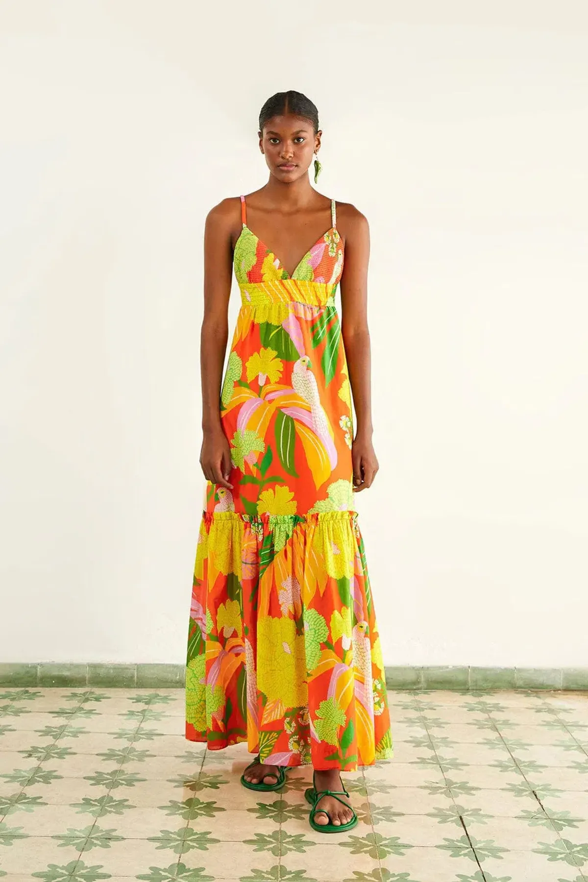 Farm Rio  Neon Floral Maxi Dress Multi Size 14 - Image 1