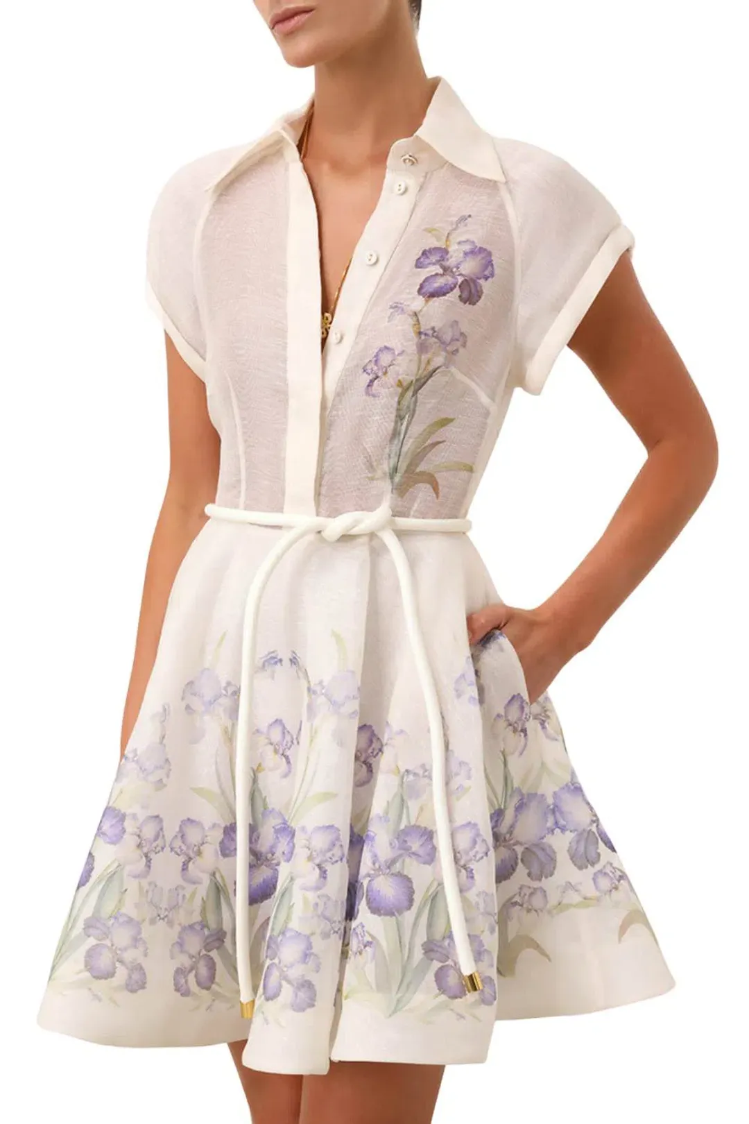 Zimmermann The Natura Flip Dress In Blue Iris Size 1/Au 10  for rent on The Volte - main image