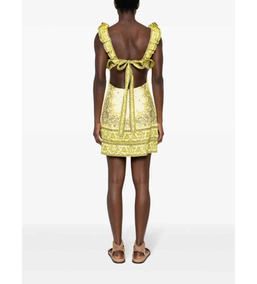Zimmermann The Matchmaker Frilled Mini in Yellow Bandana Size 0/AU8 for rent on The Volte - main image