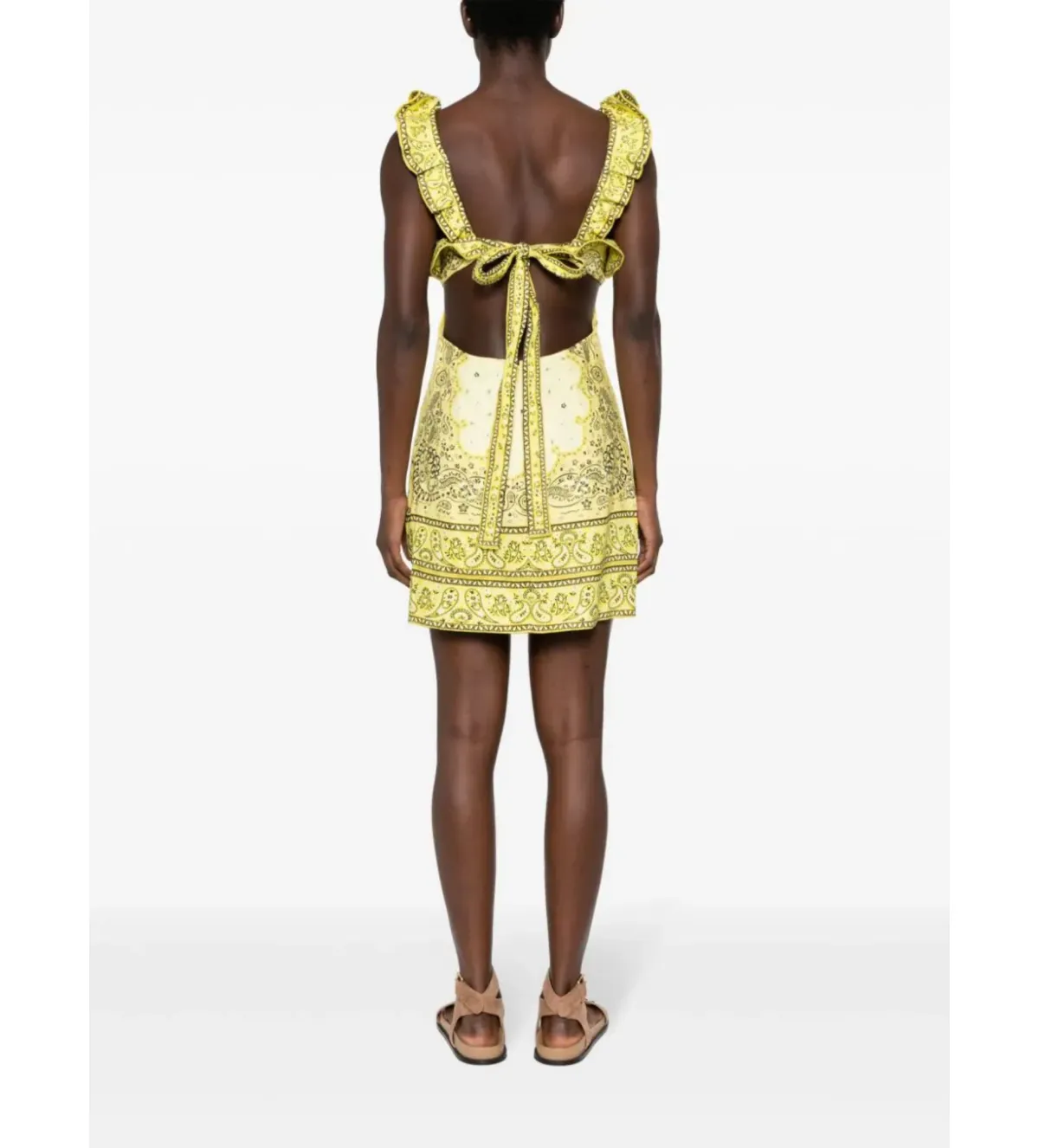 Zimmermann The Matchmaker Frilled Mini in Yellow Bandana Size 0/AU8 - Image 3