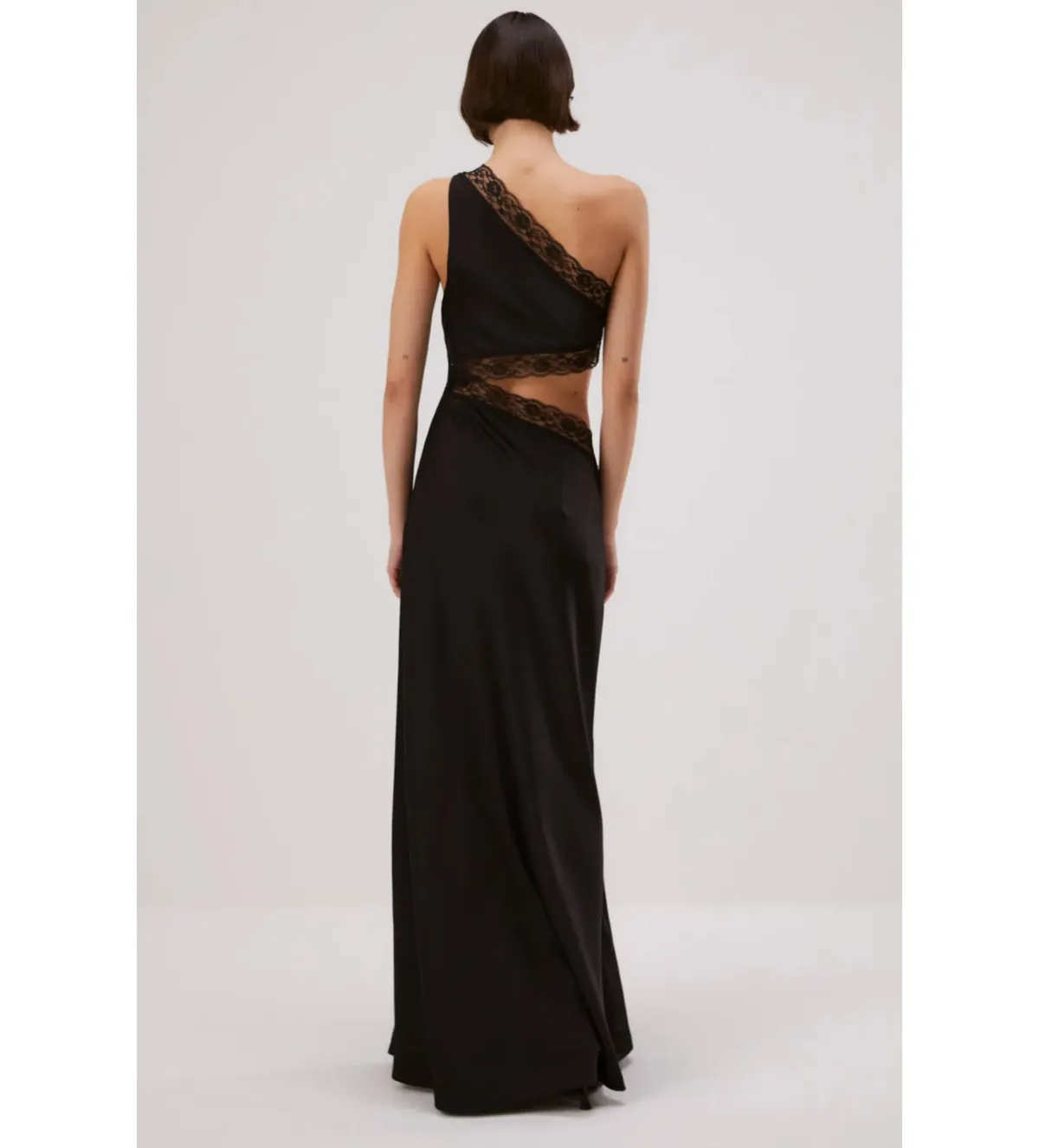 Misha Jillian Satin Maxi Dress Black Size 8  - Image 2