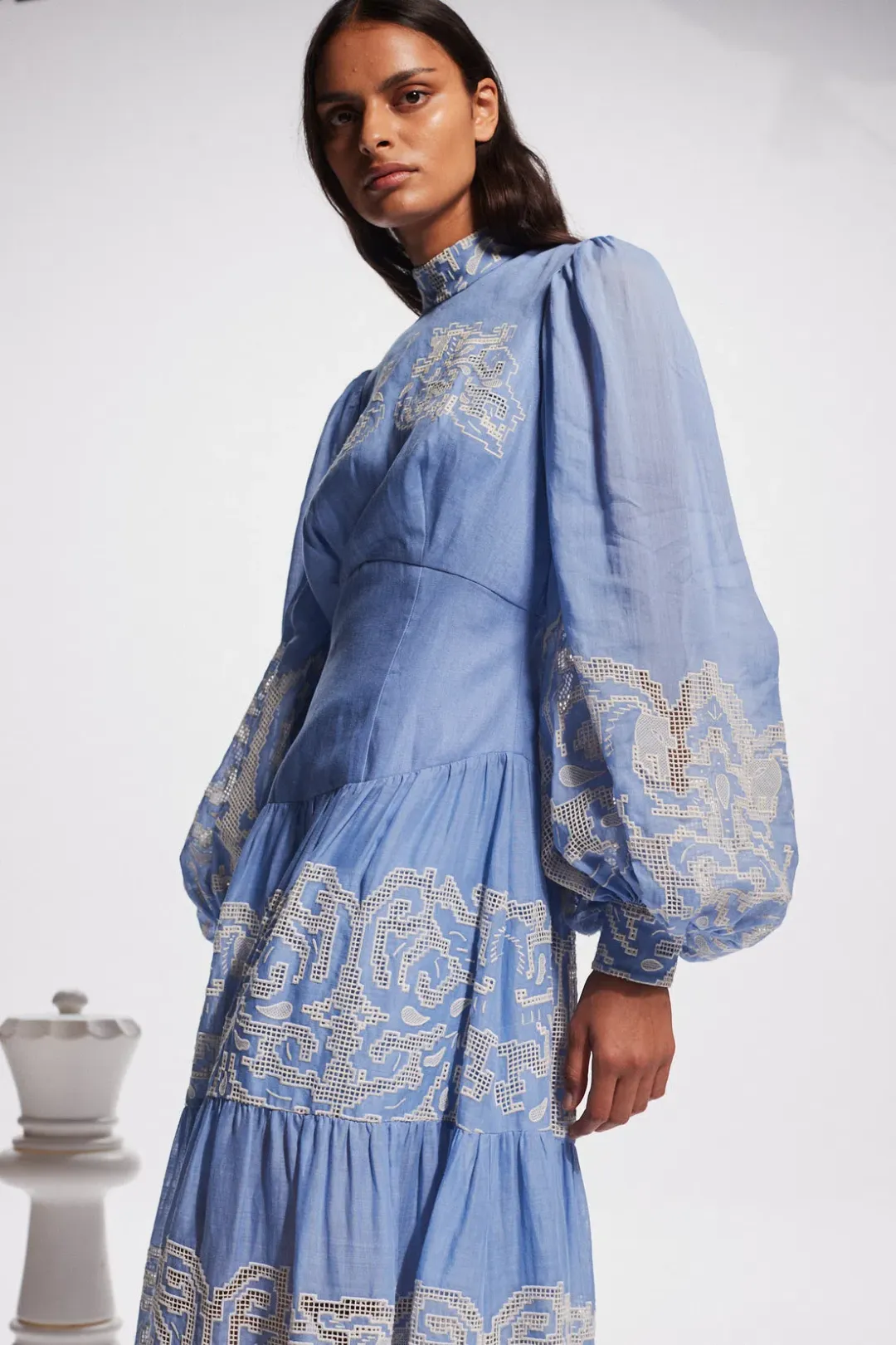 Alemais Arion Midi Dress Blue Size 8 for rent on The Volte - main image