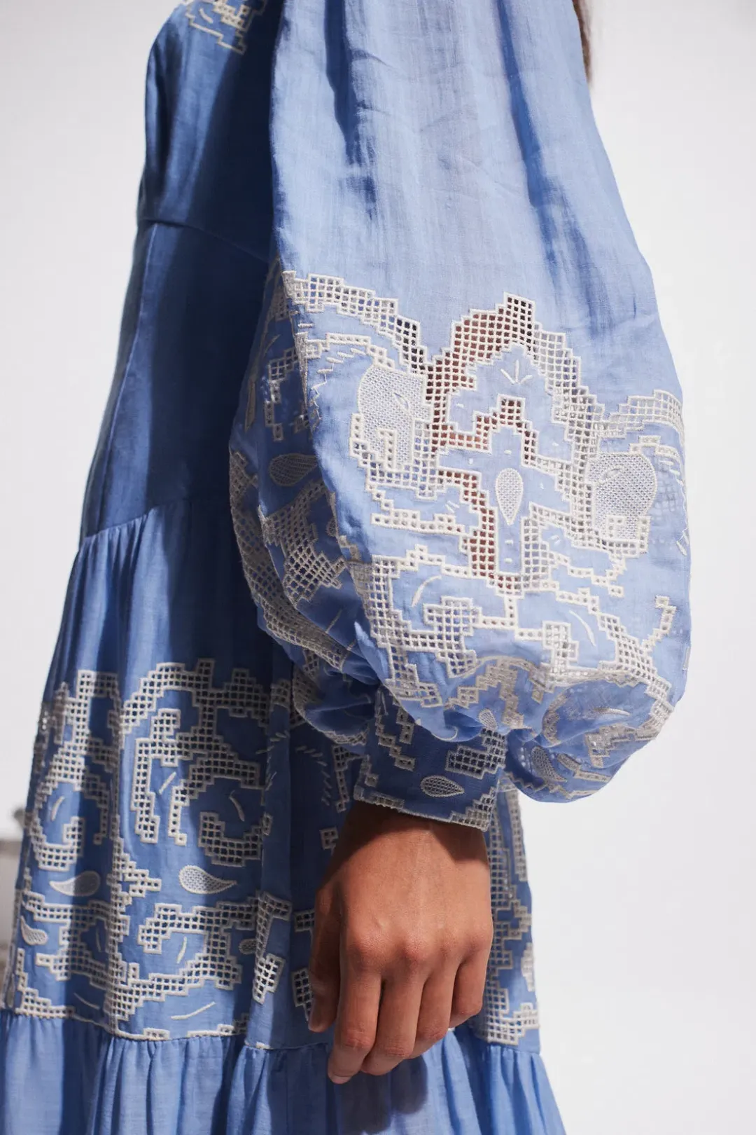 Alemais Arion Midi Dress Blue Size 8 for rent on The Volte - main image