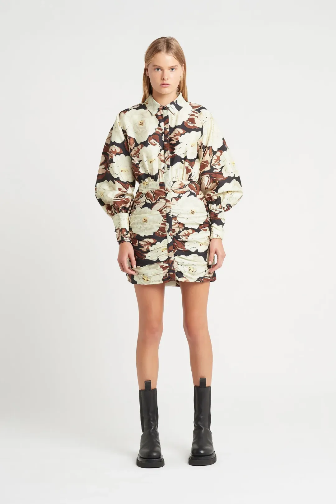 Sir the Label Vivienne Shirt Mini Dress Floral Size 2 / AU 10 for rent on The Volte - main image