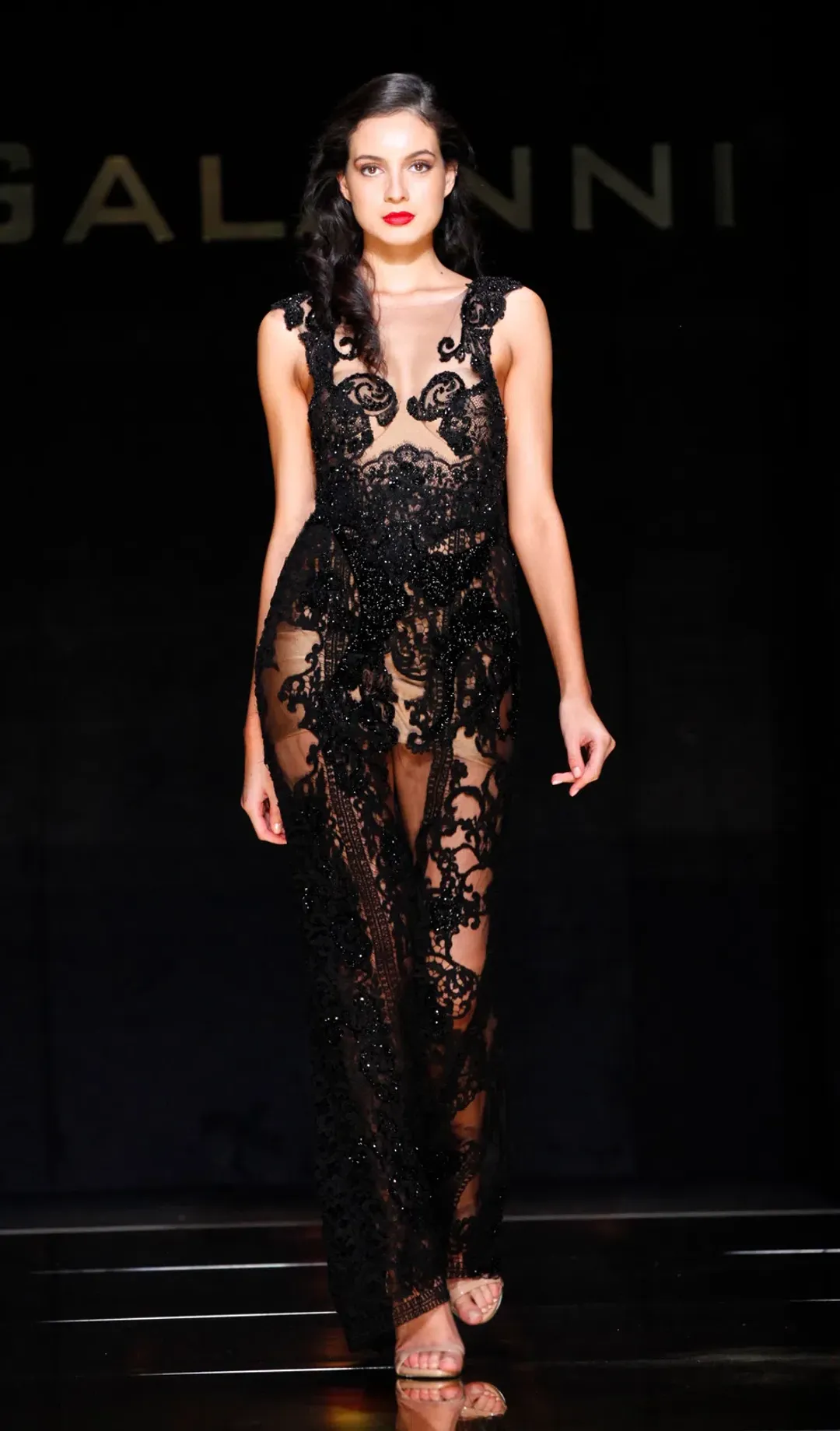 Galanni Devoreaux Gown Black Size 8  for rent on The Volte - main image