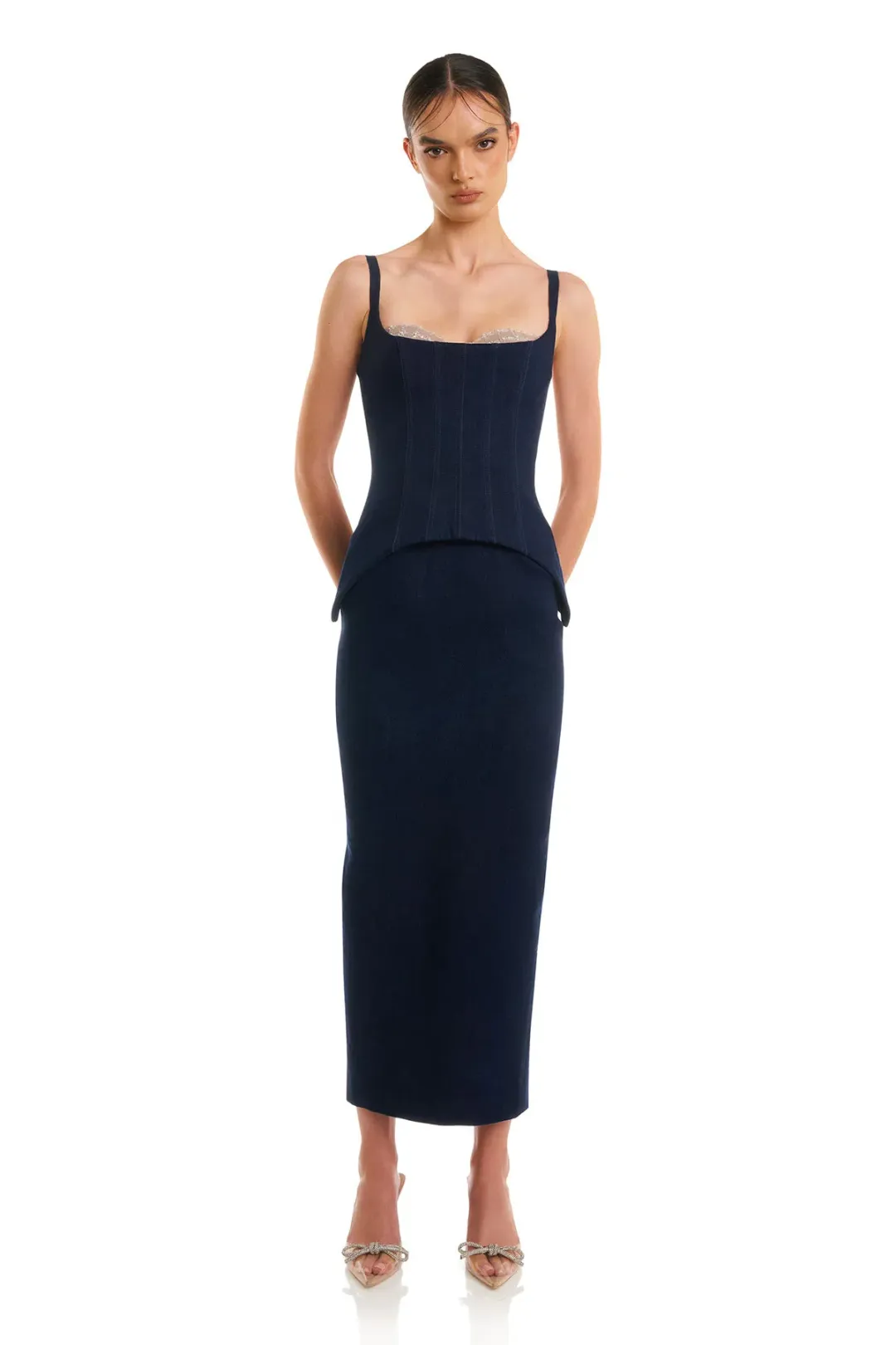 Eliya the Label Monet Midi Dress Blue Size XS / AU 6 for rent on The Volte - main image