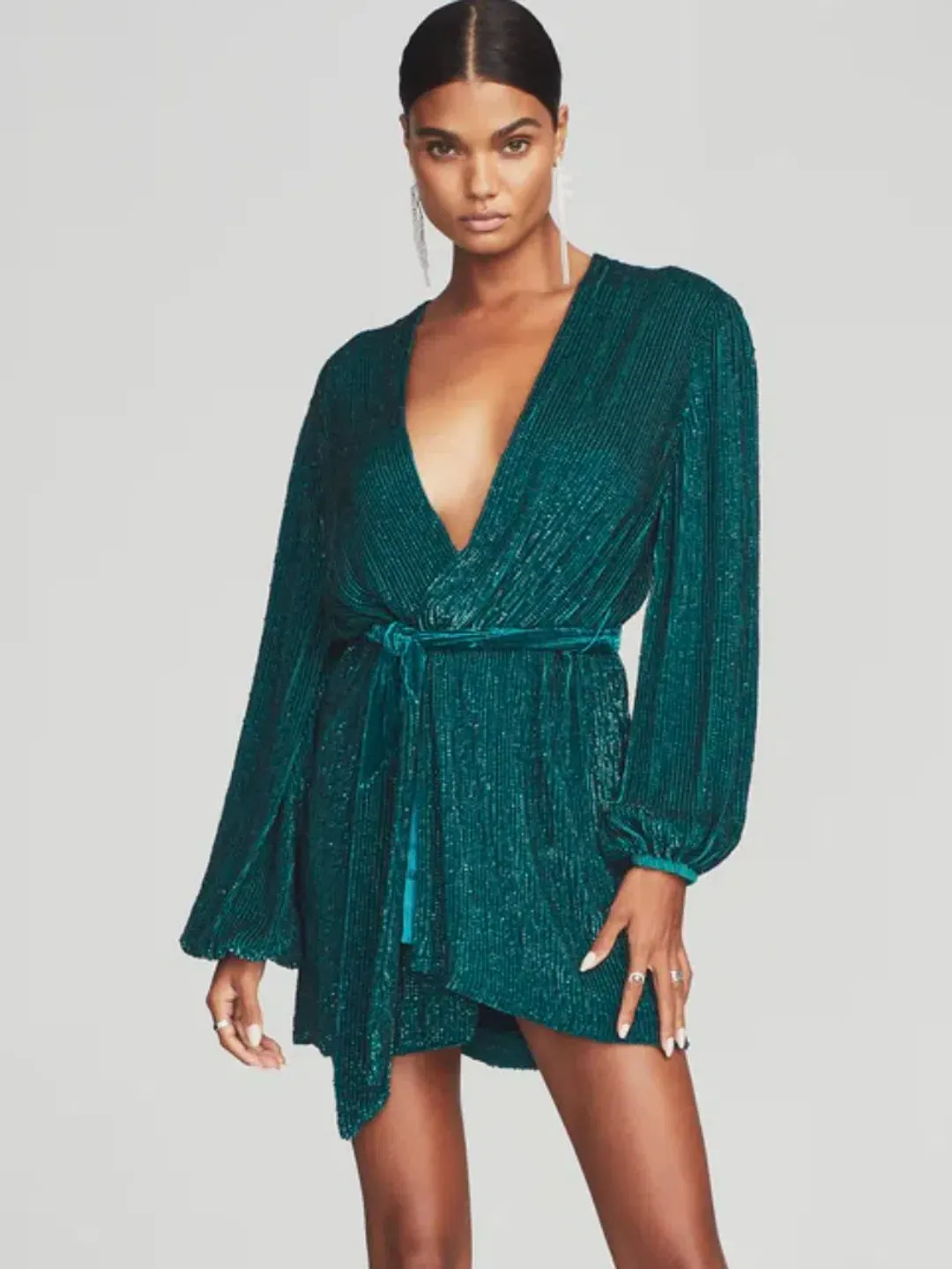 Retrofete Gabrielle Robe Mini Dress Green Size 10 for rent on The Volte - main image