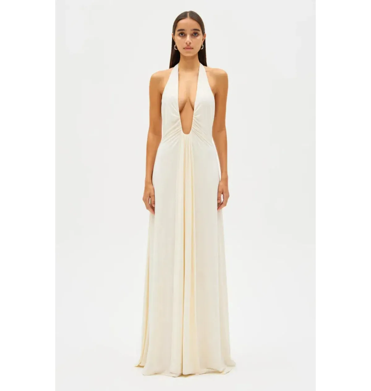 MISHA Jennifer Cupro Maxi Dress in Ivory Size 10/M - Image 1