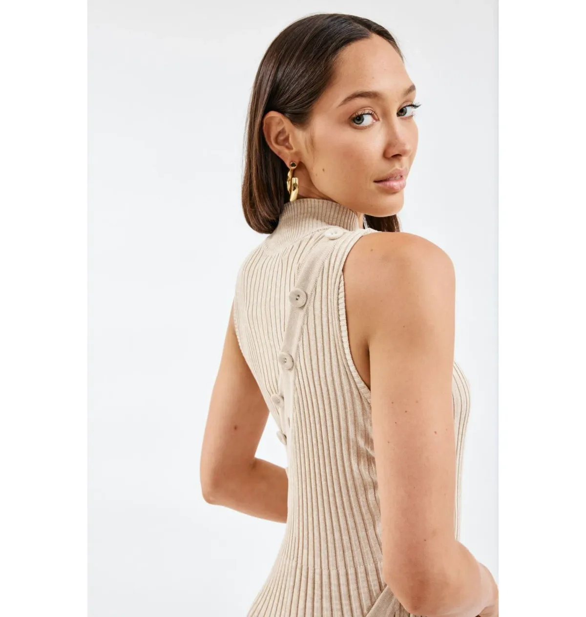 Christopher Esber Deconstruct Marle Spiral Knit Dress Tan Size XS / AU 6 - Image 6