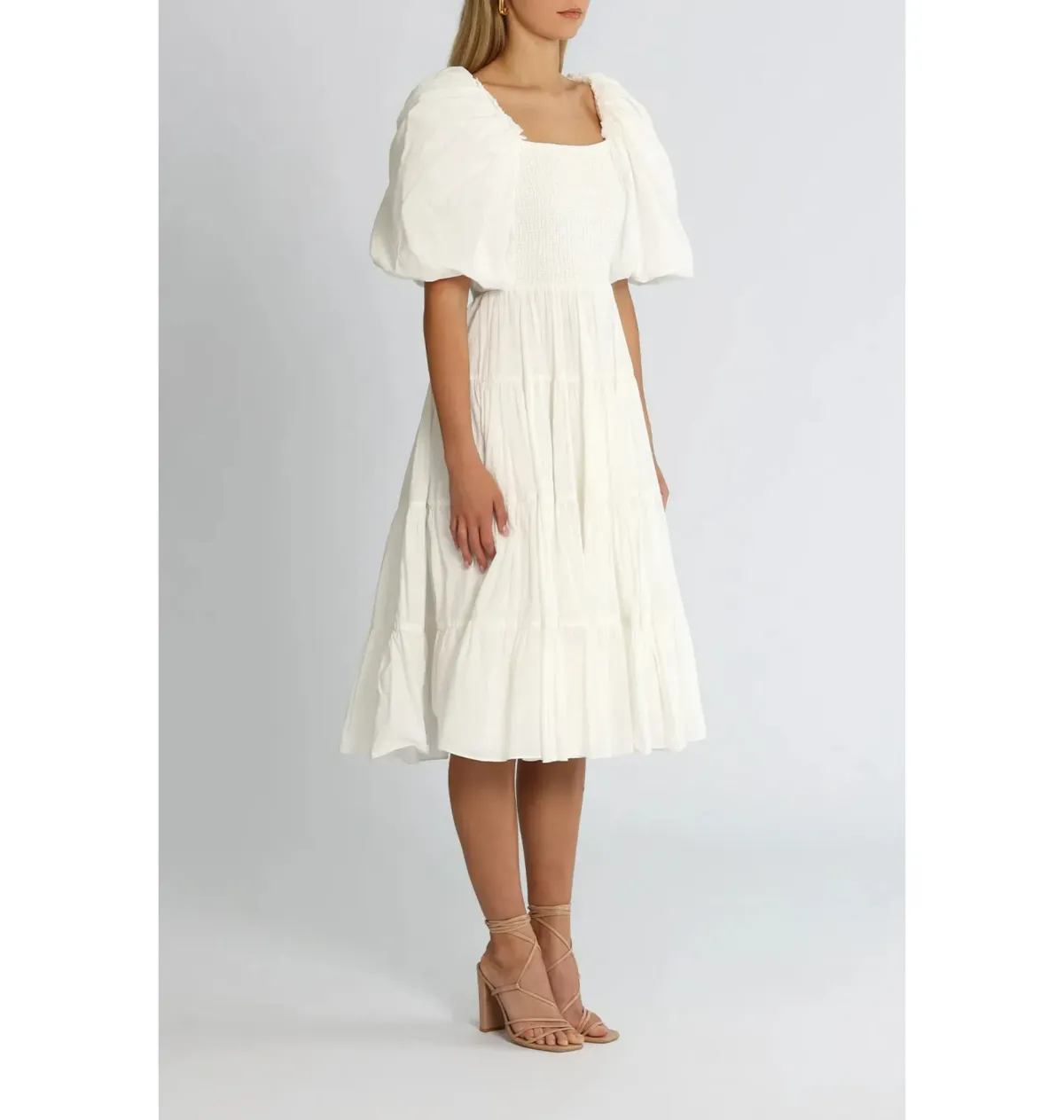 Aje Cherished Midi Dress White Size AU 8 - Image 2
