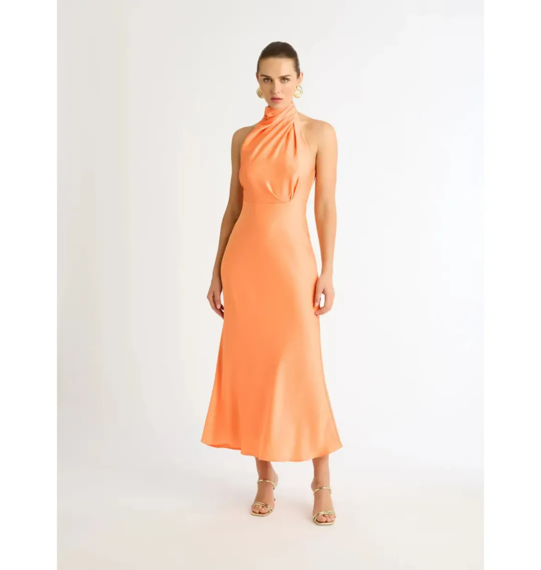 Sheike Jasmine Midi Dress Coral Size AU 6 for rent on The Volte - main image