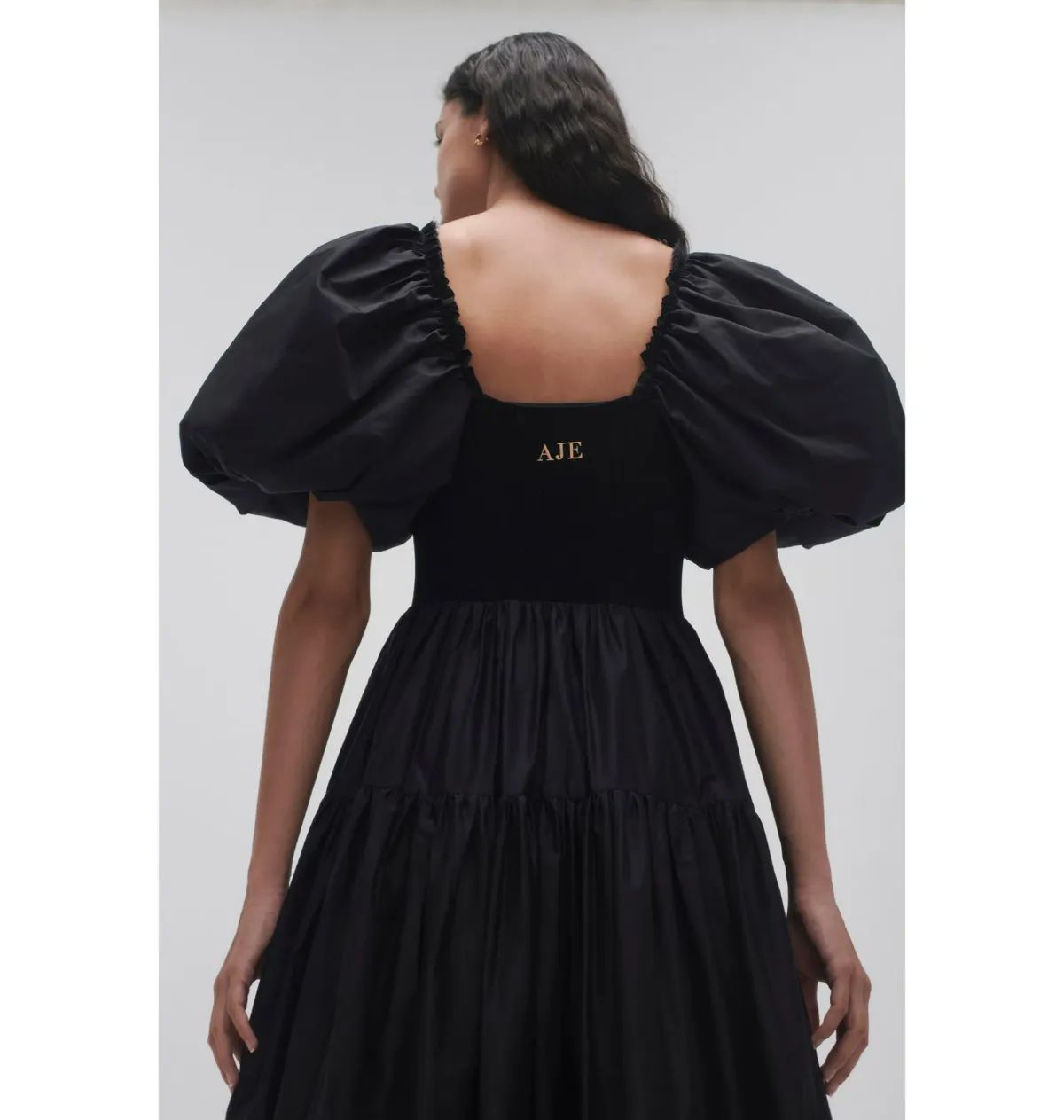 Aje Casa Puff Sleeve Dress in Black Size AU 12 - Image 2