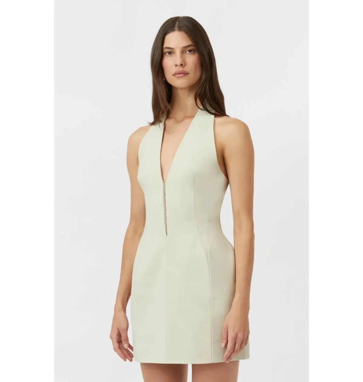 Camilla and Marc Petra Mini Dress Pistachio Grey Size AU 6 - Image 2