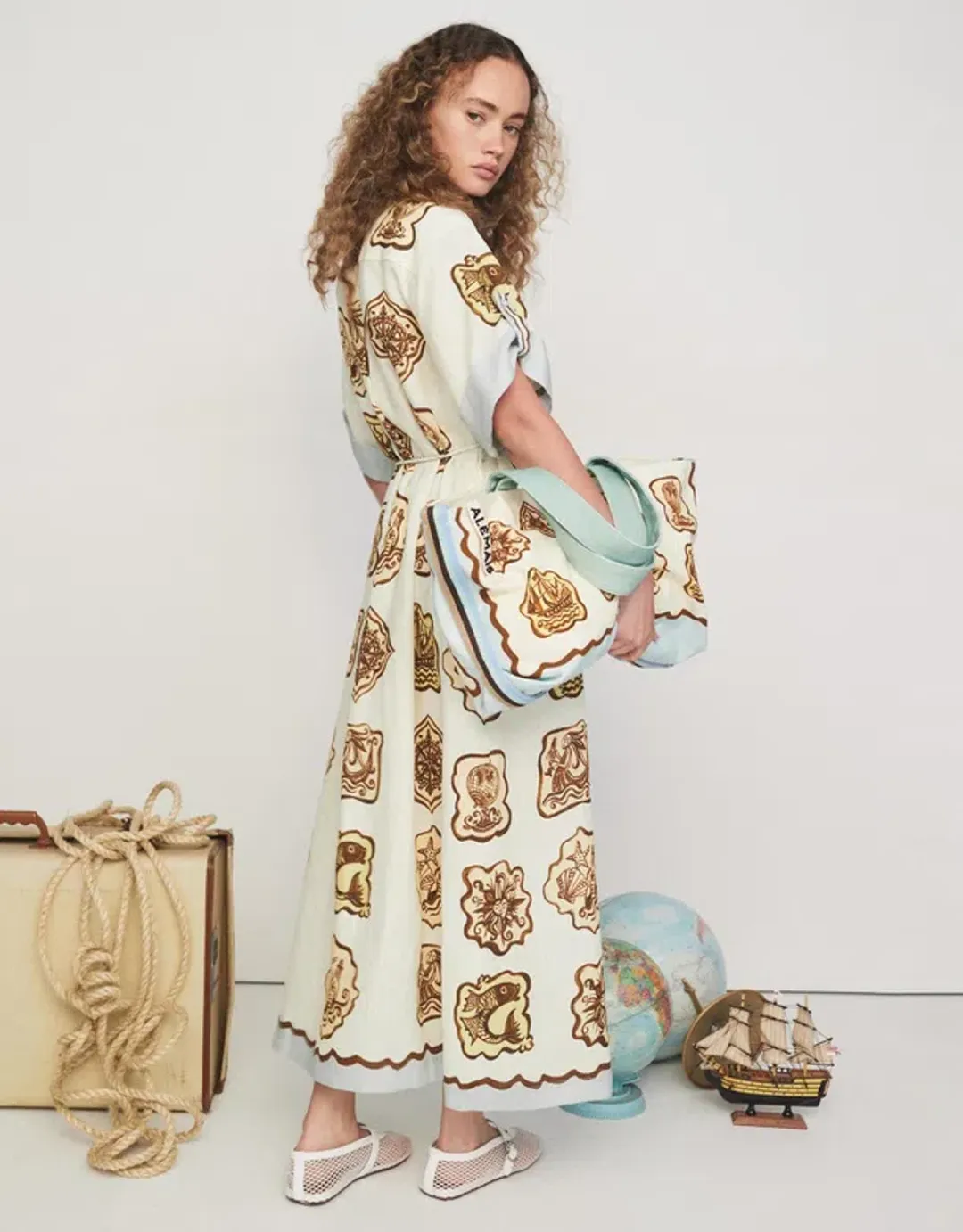 Alemais Relic Maxi Shirtdress Print Size AU 14 for rent on The Volte - main image