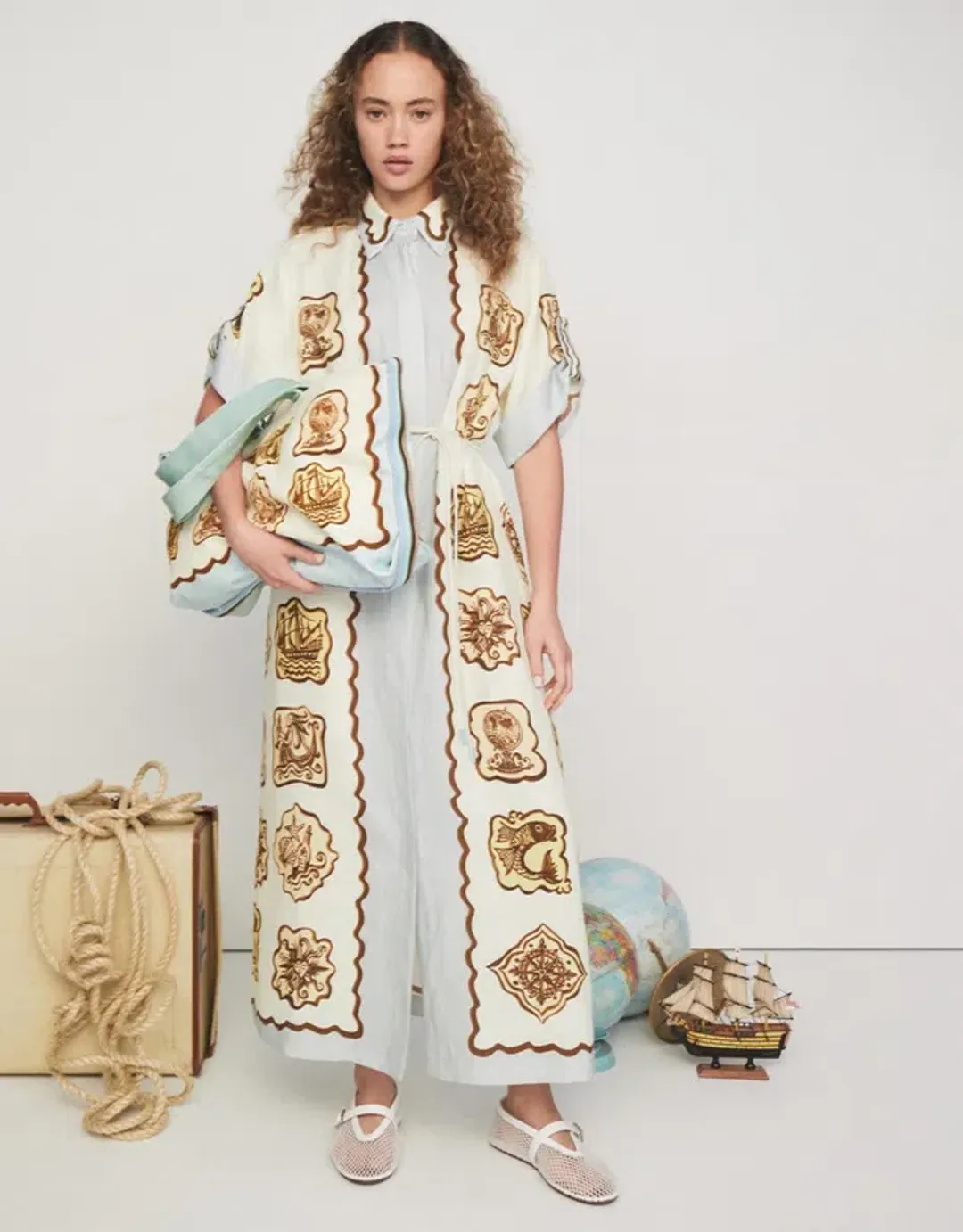 Alemais Relic Maxi Shirtdress Print Size AU 14 for rent on The Volte - main image