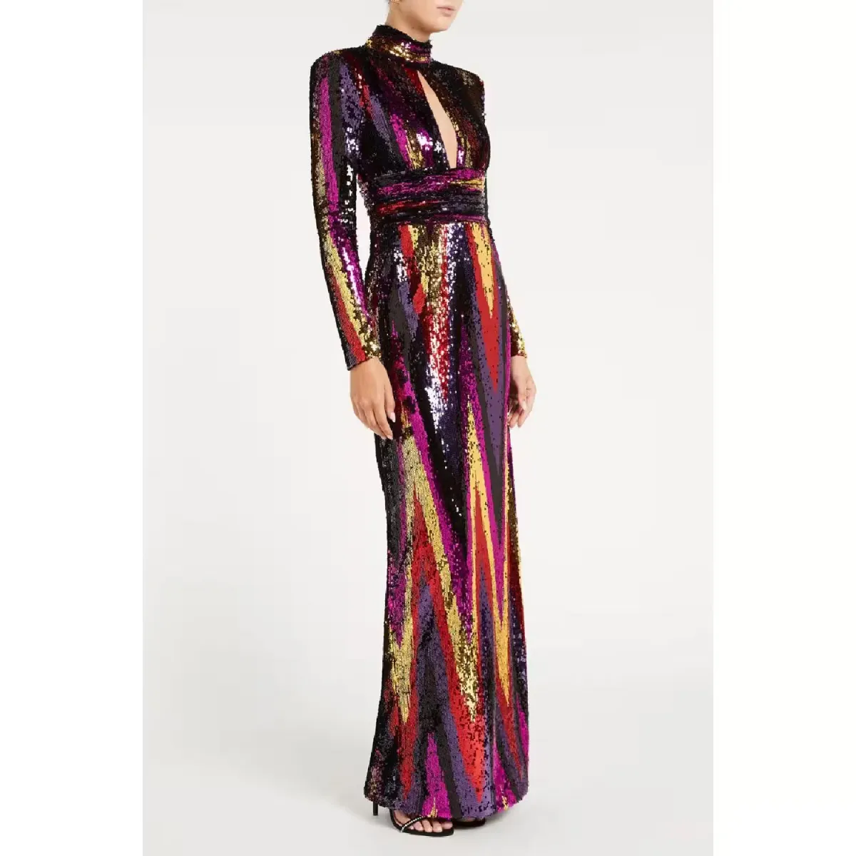 Rebecca Vallance Kaia Zig Zag Gown Multi Size 10 - Image 2